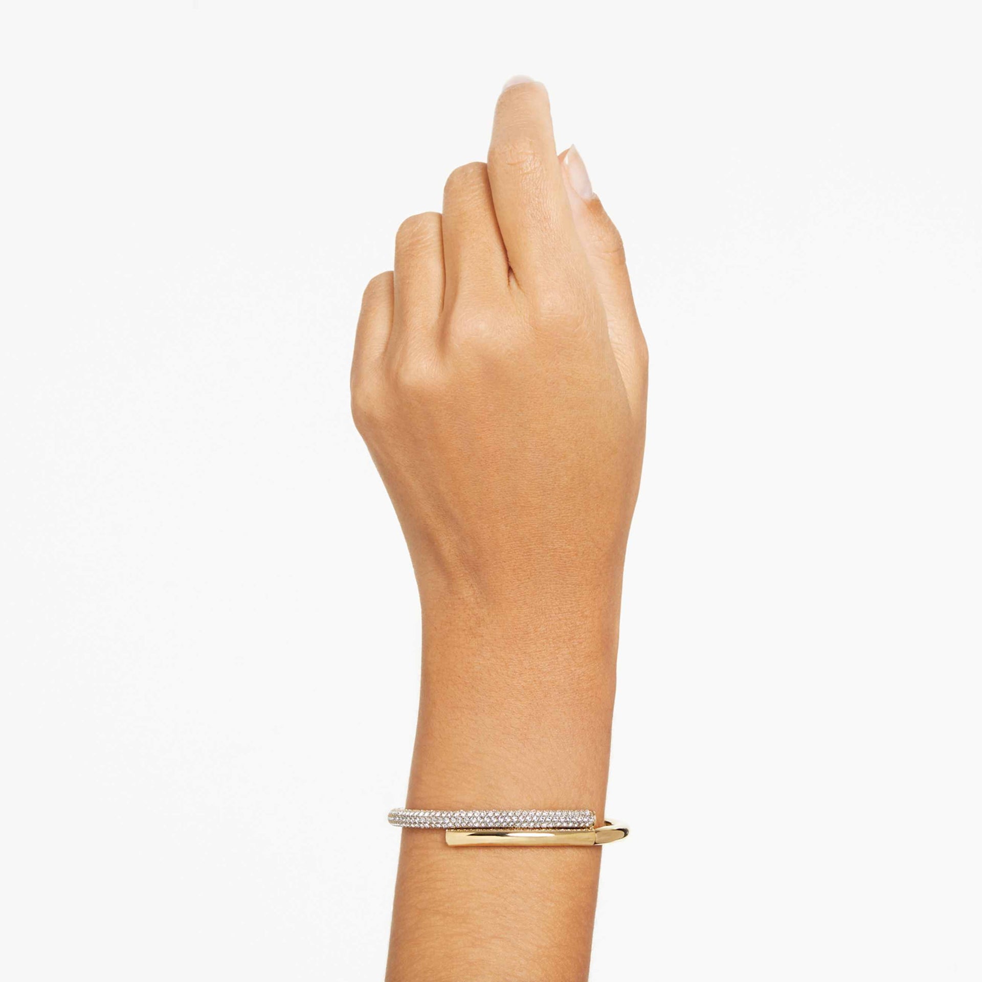 DEXTERA BANGLE MAGNETIC CLOSURE WHITE GOLD TONE PLATED