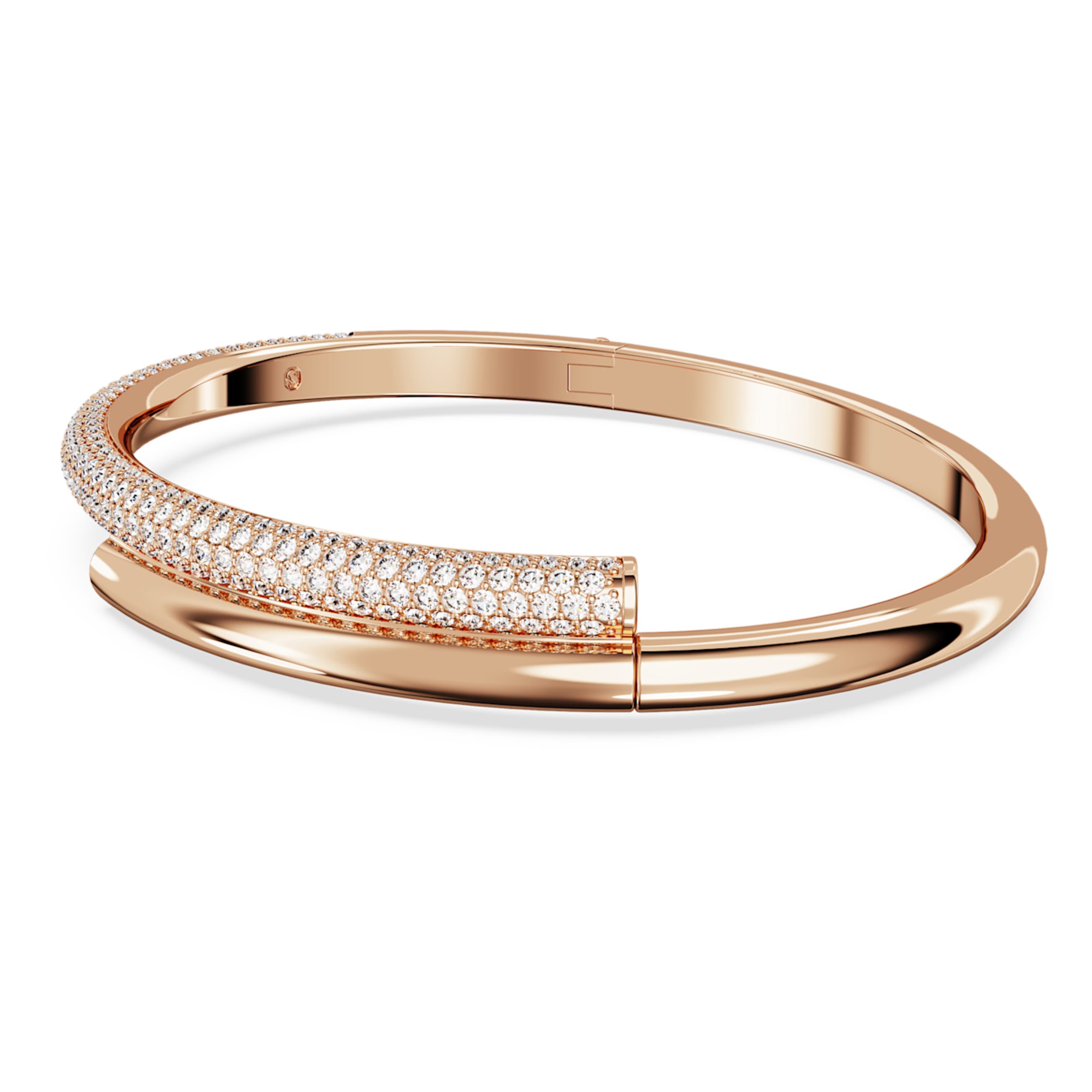 DEXTERA BANGLE MAGNETIC CLOSURE WHITE ROSE GOLD TONE PLATED