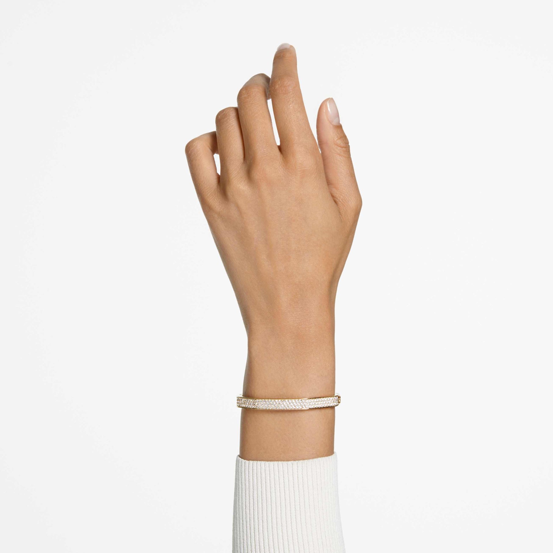 DEXTERA BANGLE OCTAGON SHAPE WHITE GOLD TONE PLATED