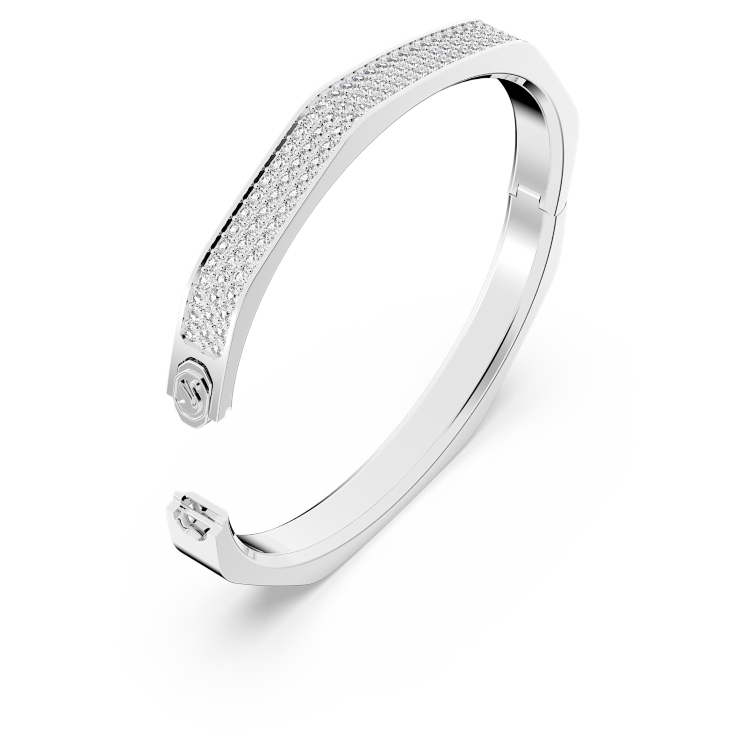 DEXTERA BANGLE OCTAGON SHAPE WHITE RHODIUM PLATED