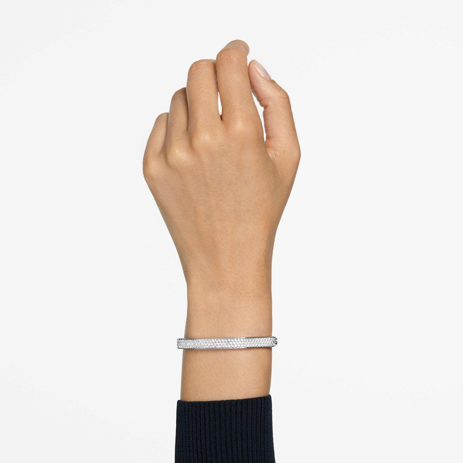 DEXTERA BANGLE OCTAGON SHAPE WHITE RHODIUM PLATED