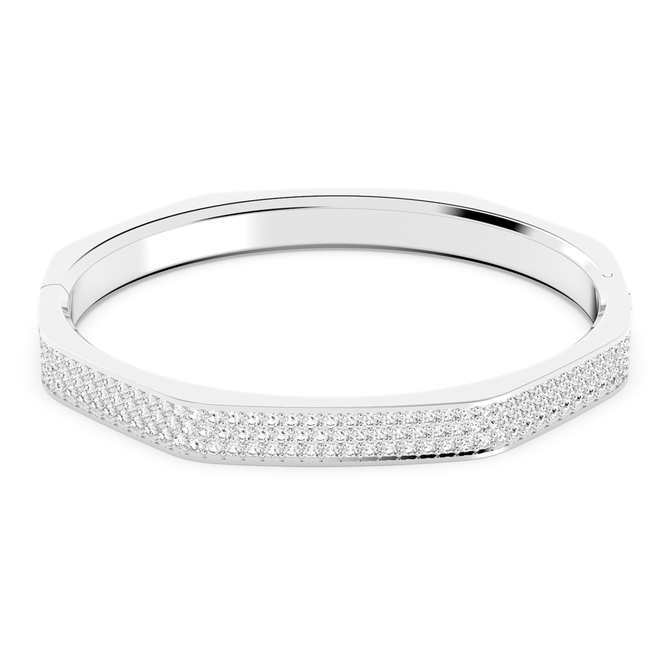 DEXTERA BANGLE OCTAGON SHAPE WHITE RHODIUM PLATED