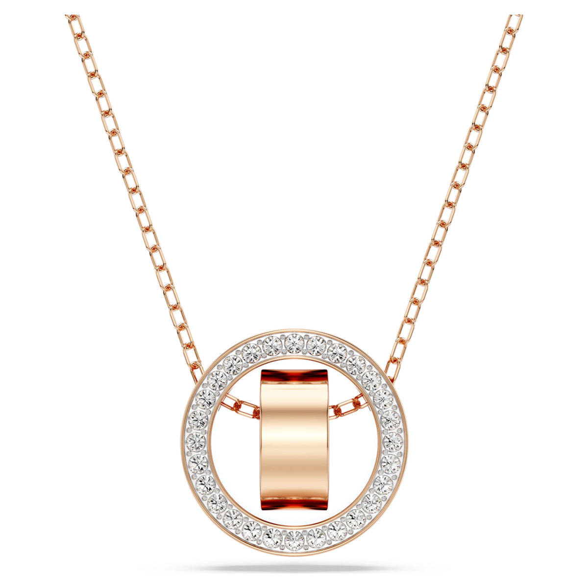 DEXTERA PENDANT PAVE WHITE ROSE GOLD TONE PLATED