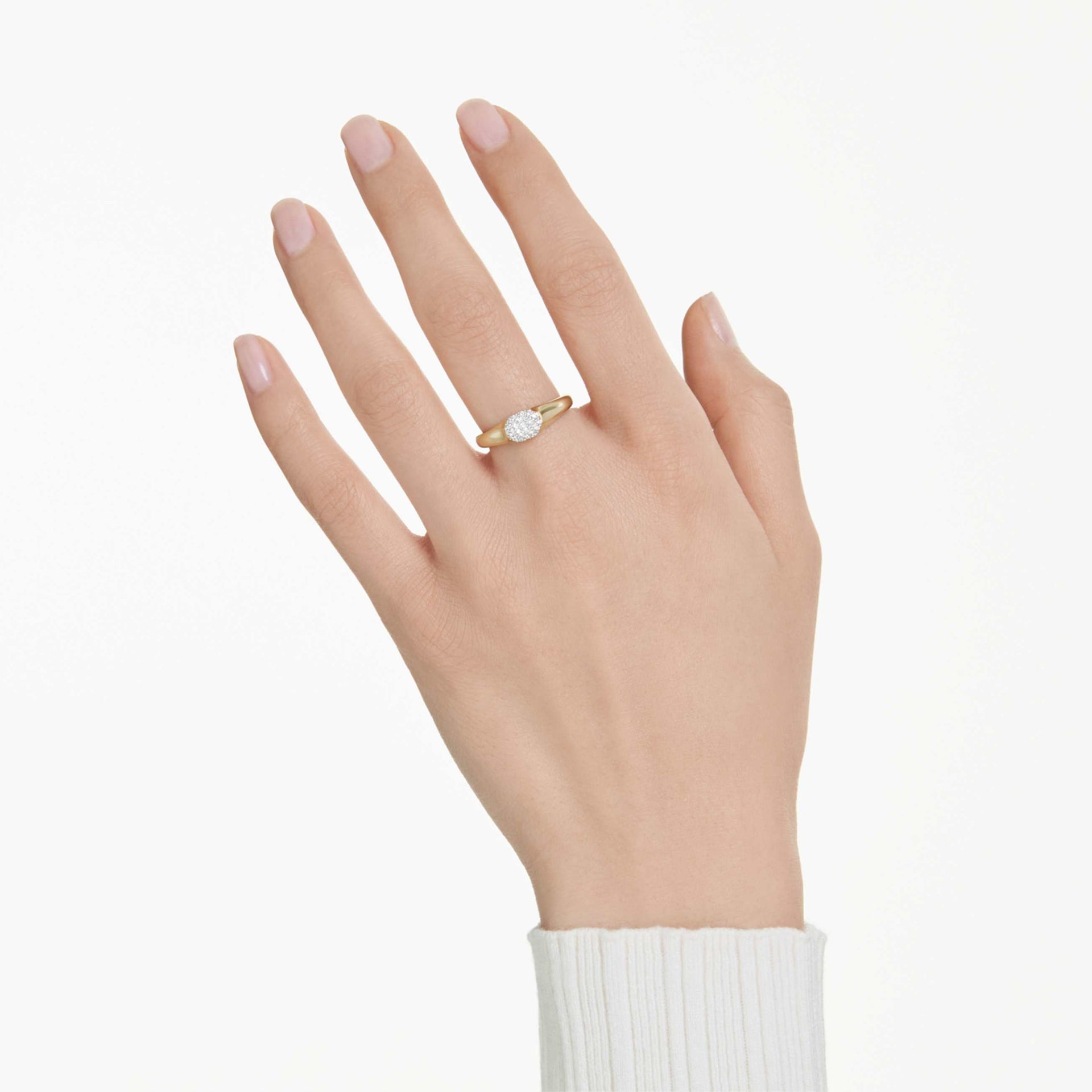DEXTERA RING MIXED CUTS WHITE GOLD TONE PLATED