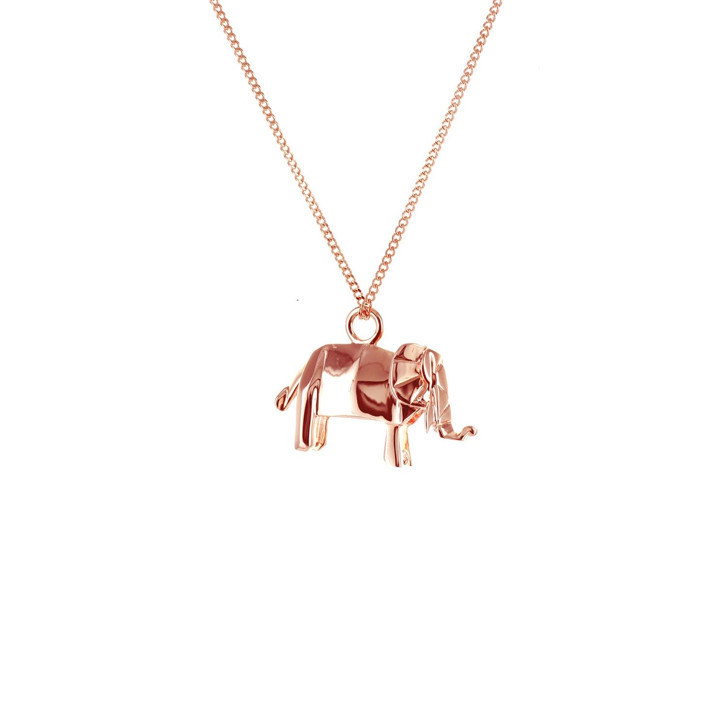 Mini Elephant Necklace Rose Gold