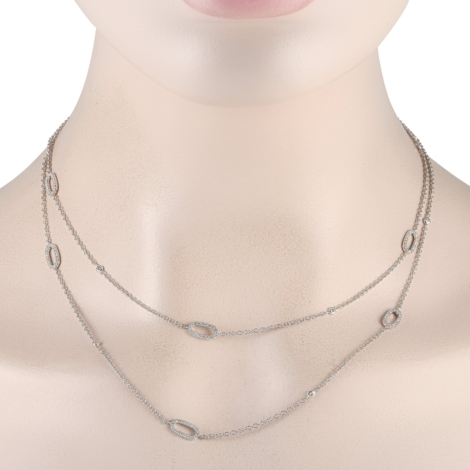 LB Exclusive 18K White Gold 1.75ct Diamond Necklace ANK-16804