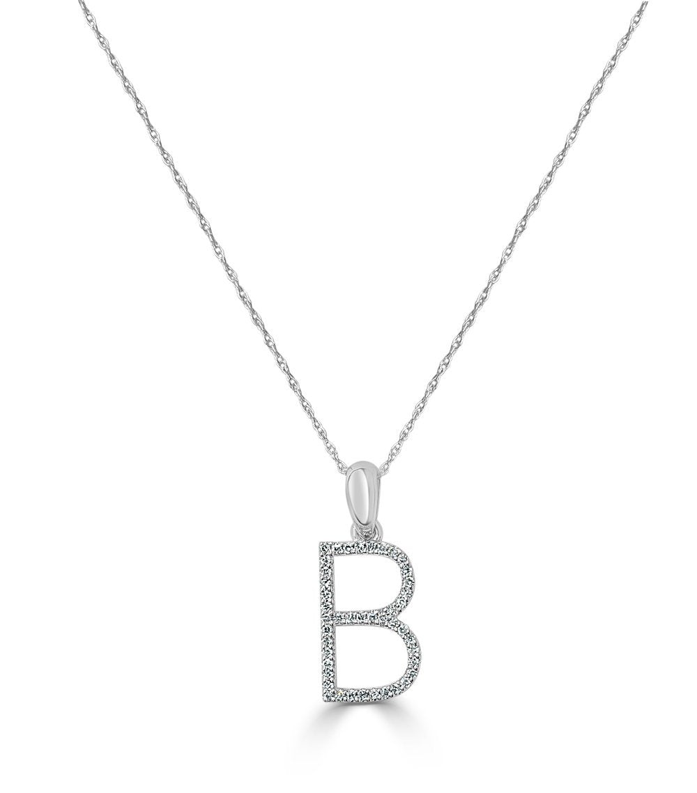 14k Gold & Diamond Initial Necklace