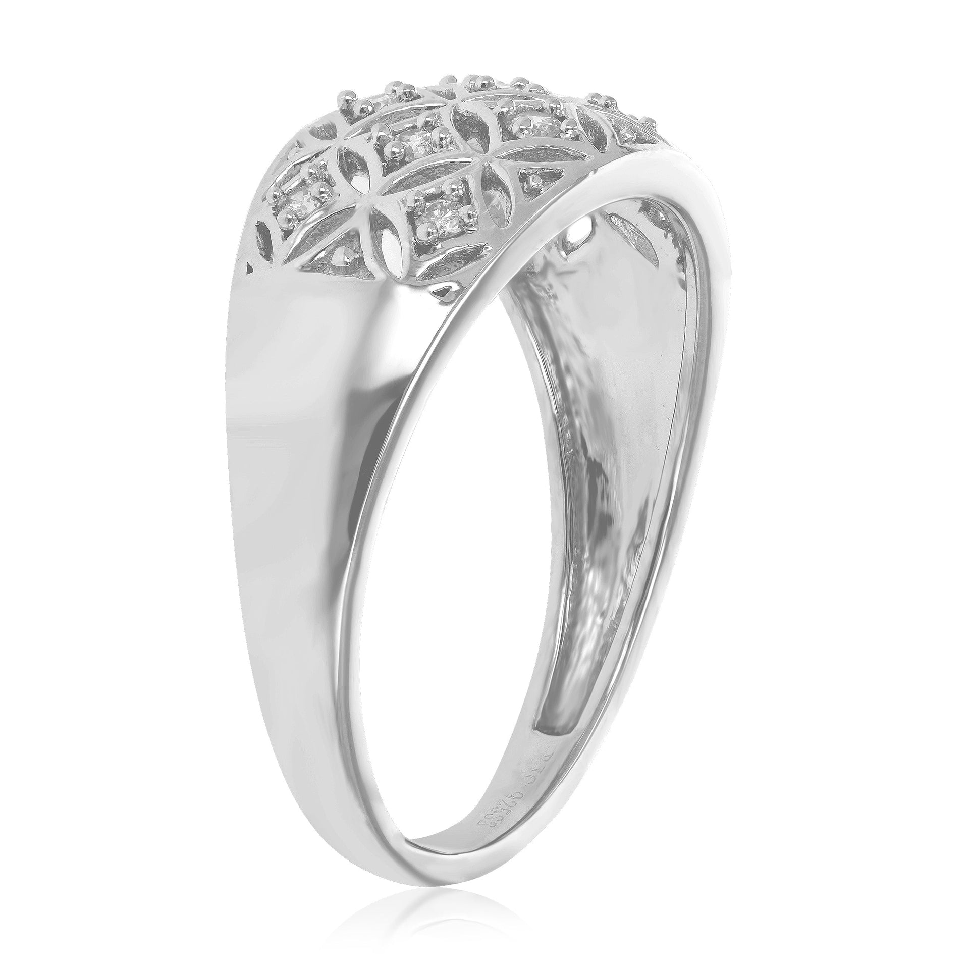 1/6 cttw Round Cut Lab Grown Diamond Engagement Ring Prong Set .925 Sterling Silver
