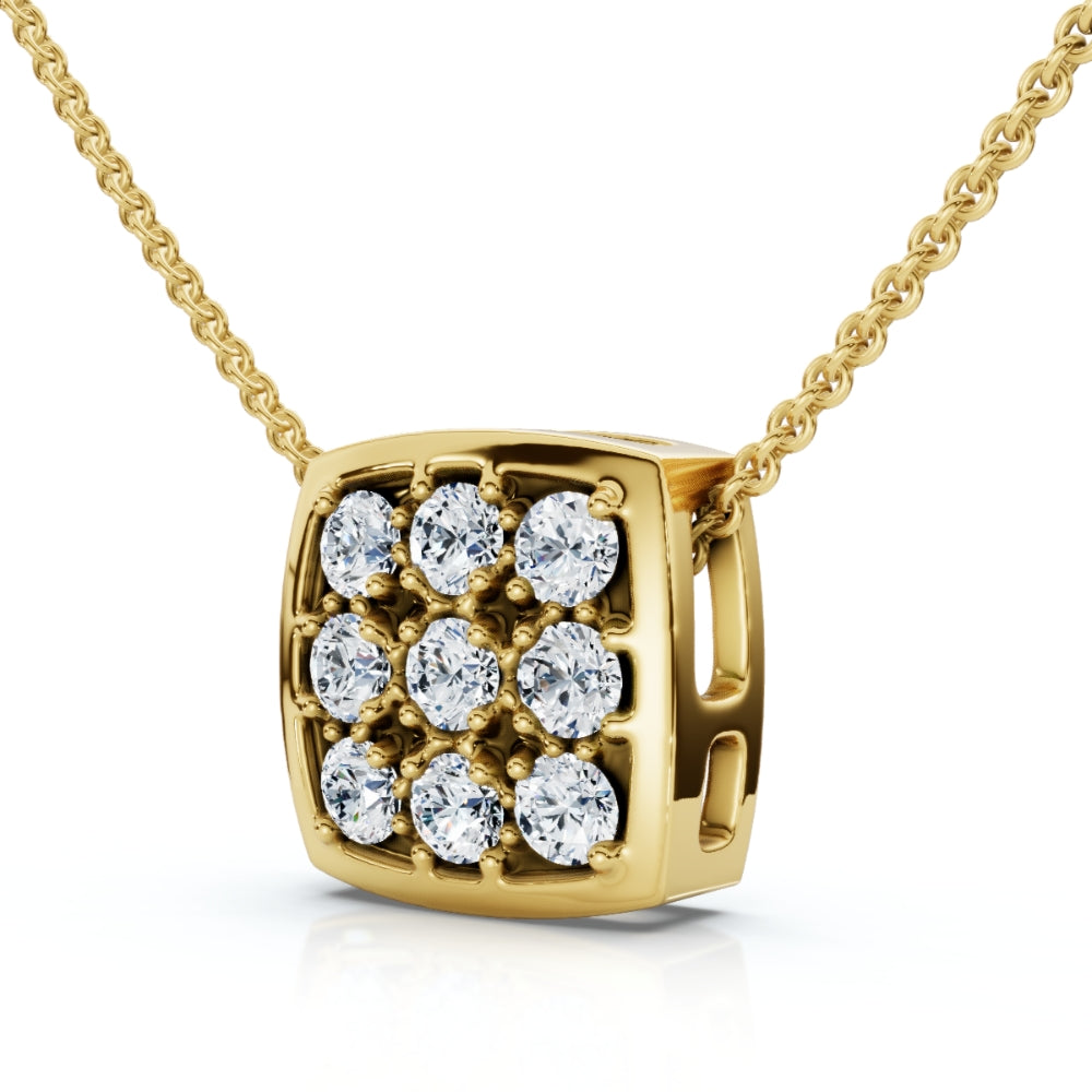 VS 1/5Ct Diamond Pave Delicate Pendant Women's Necklace 18' 14k Gold Lab Grown