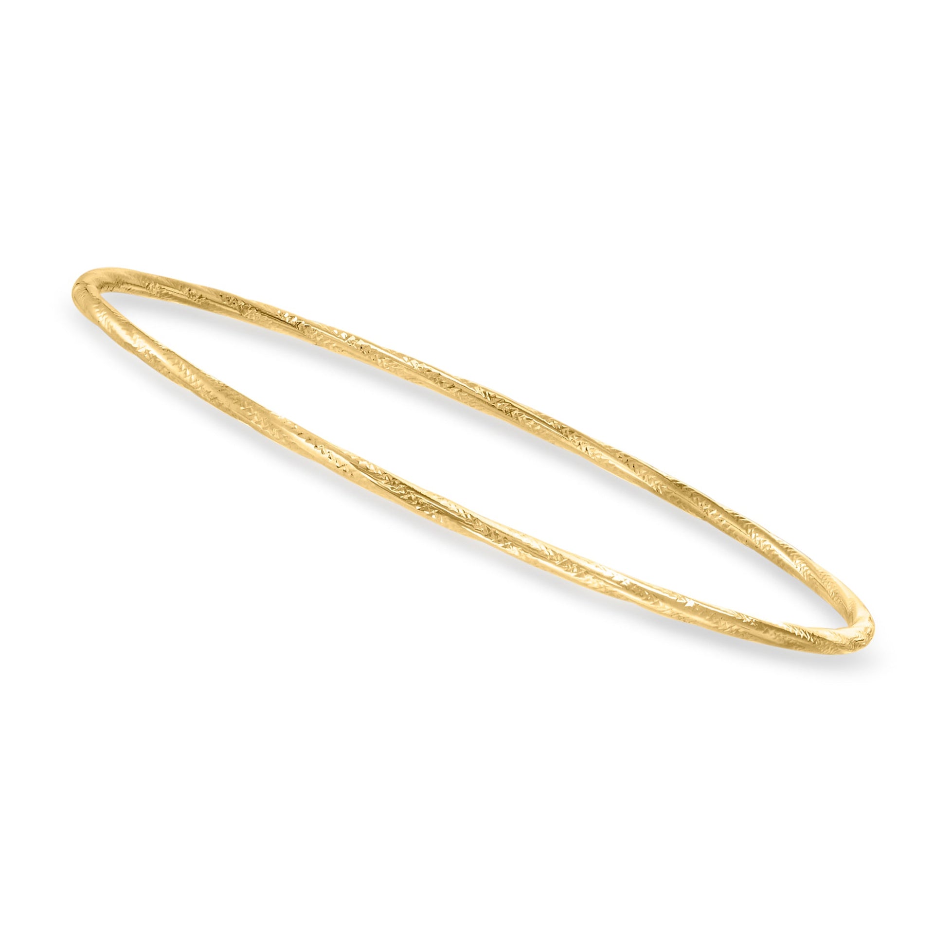 Italian 10kt Yellow Gold Textured and Polished Bangle Bracelet