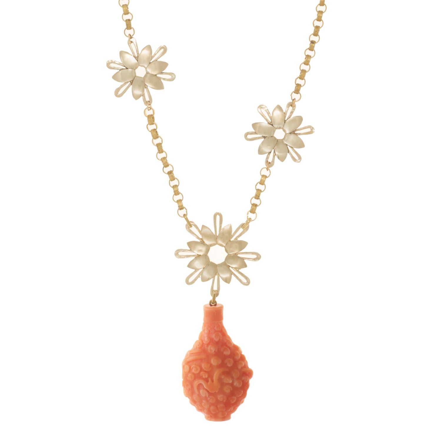 Bouquet Necklace In Coral