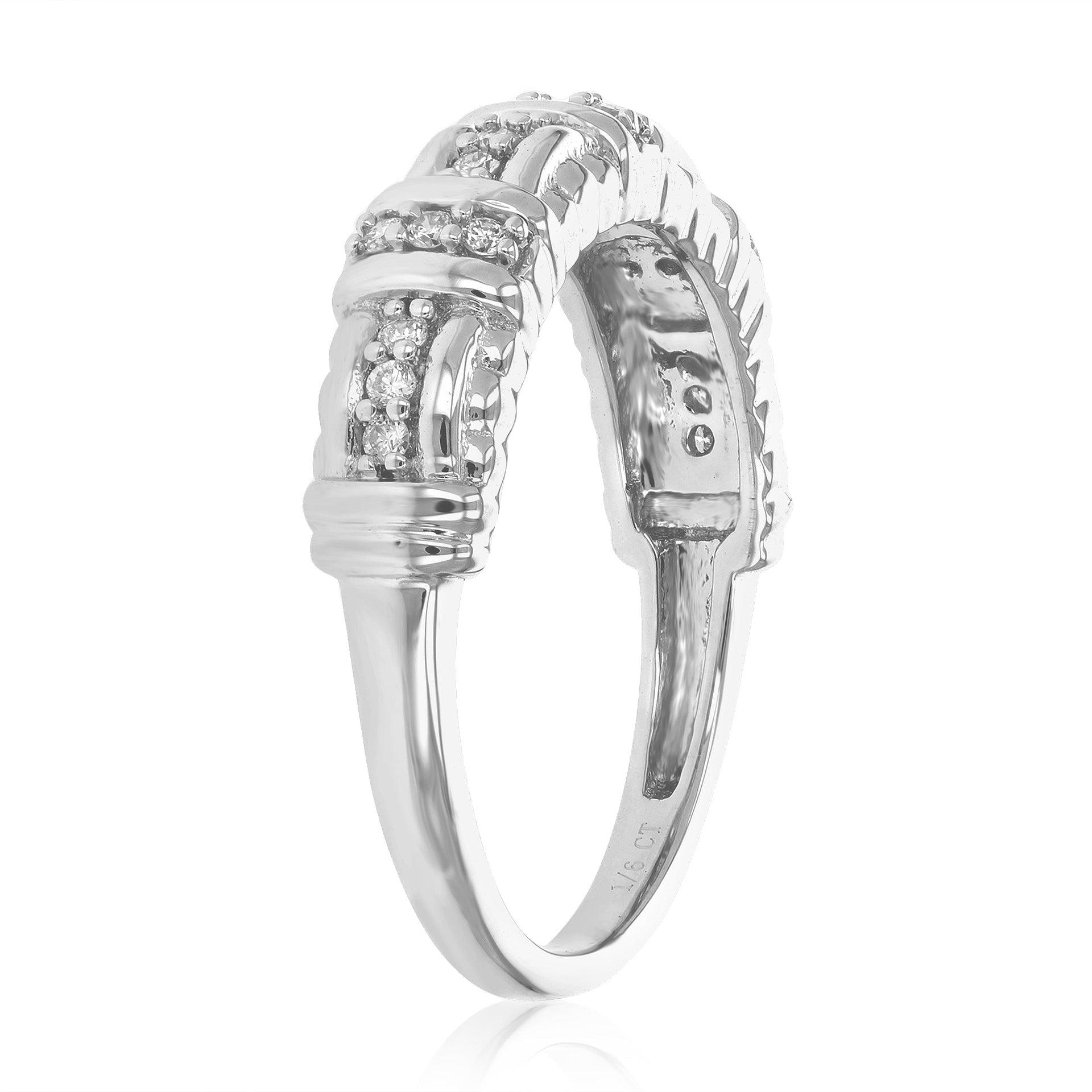 1/6 cttw Round Cut Lab Grown Diamond Engagement Ring For Women .925 Sterling Silver