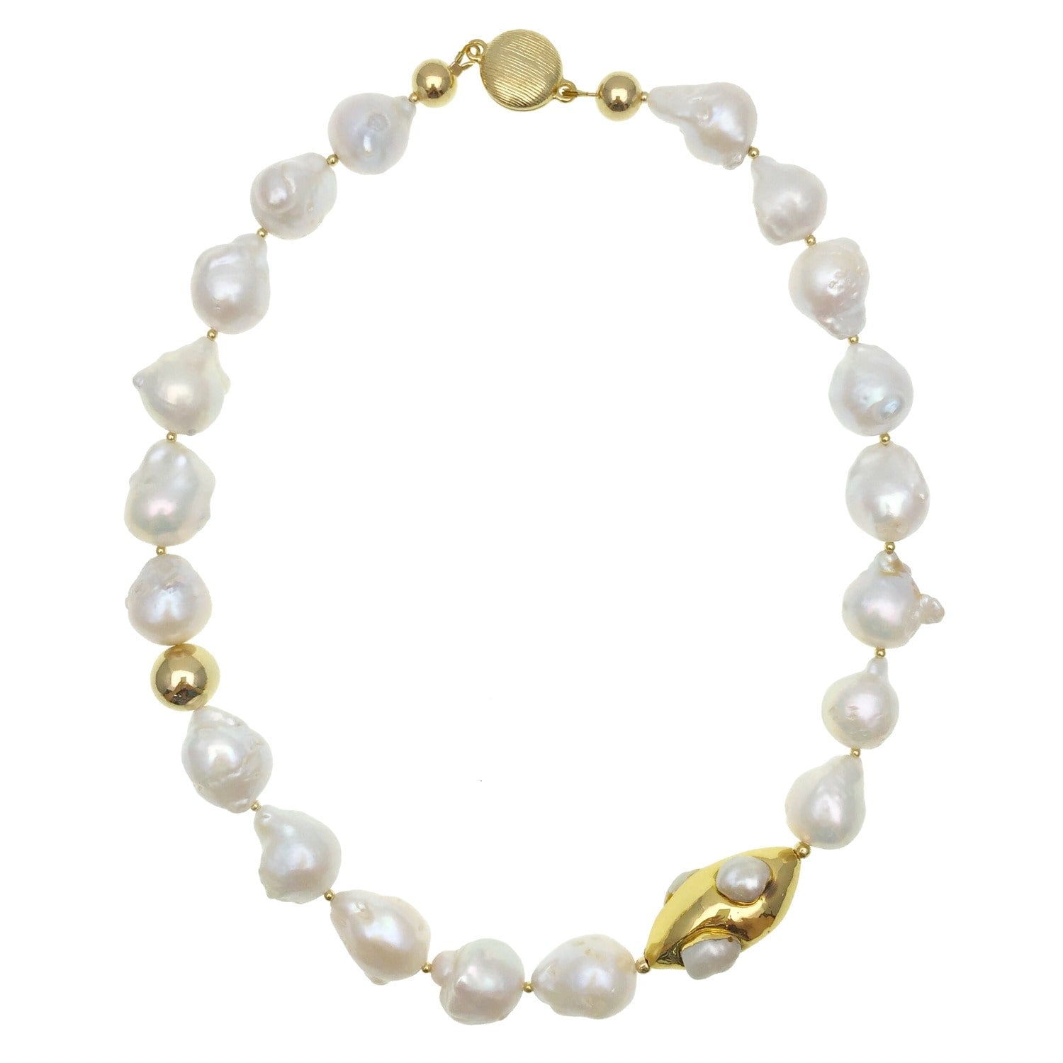 Baroque Pearls With Freshwater Pearls Studded Pendant Choker