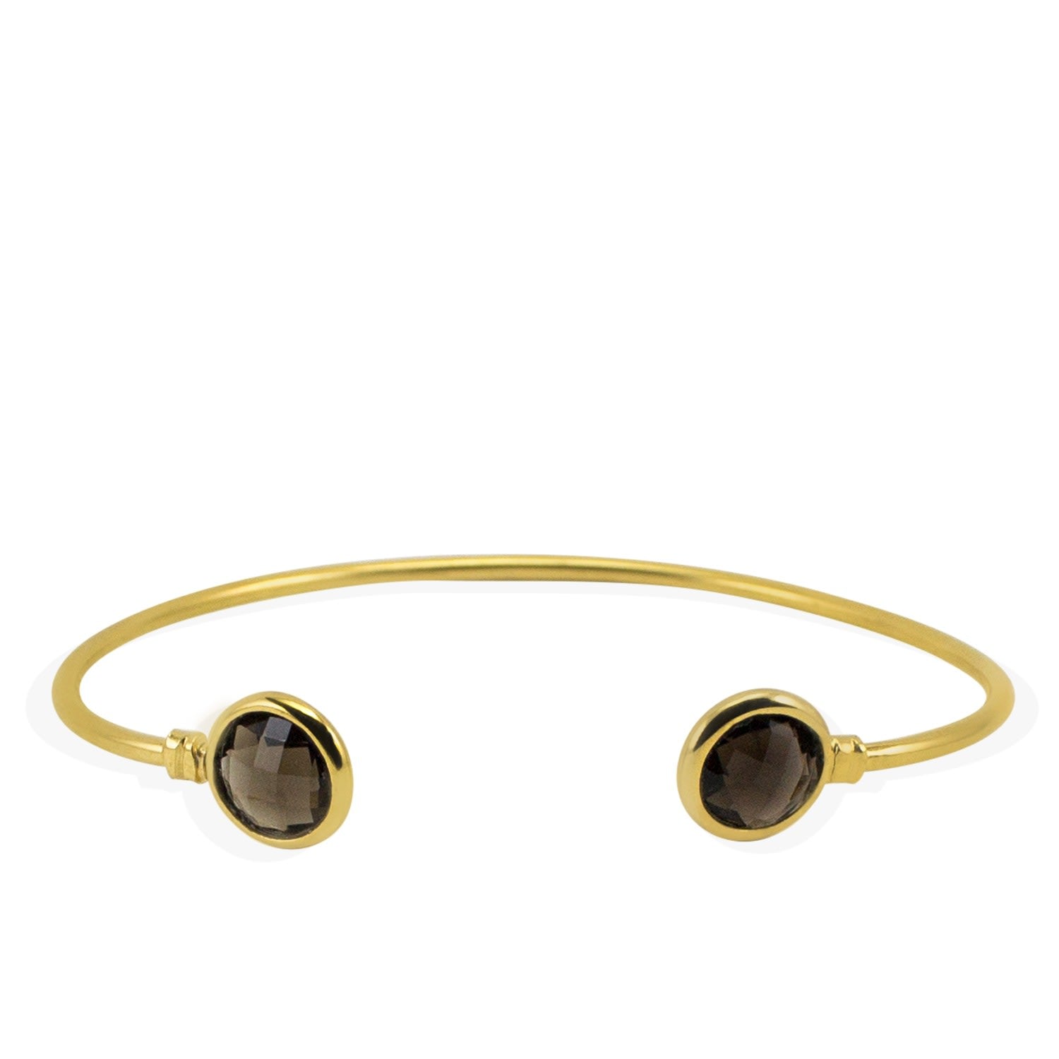 Brio Smoky Quartz Gold Cuff Bracelet