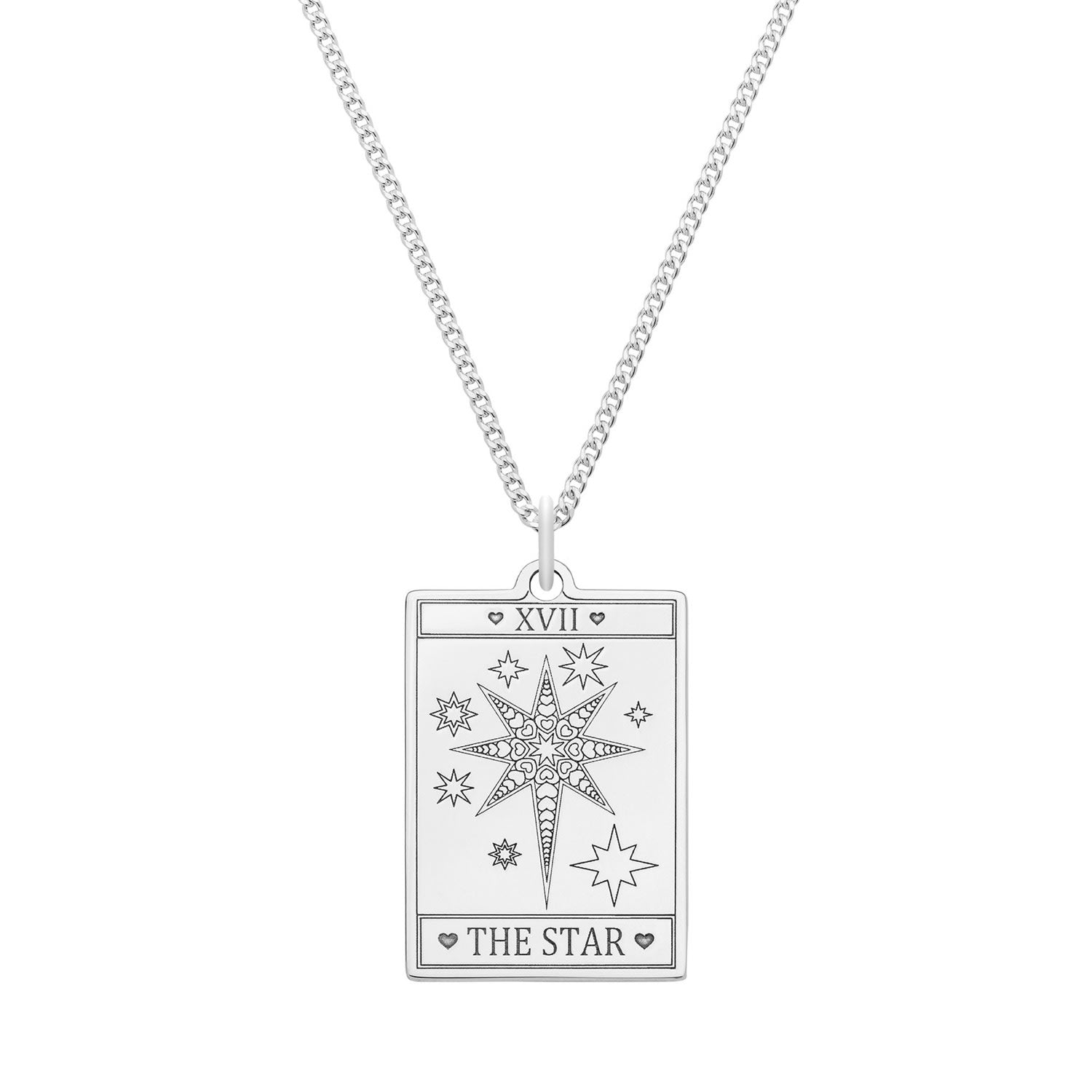 Small Sterling Silver “The Star” Tarot Card Necklace