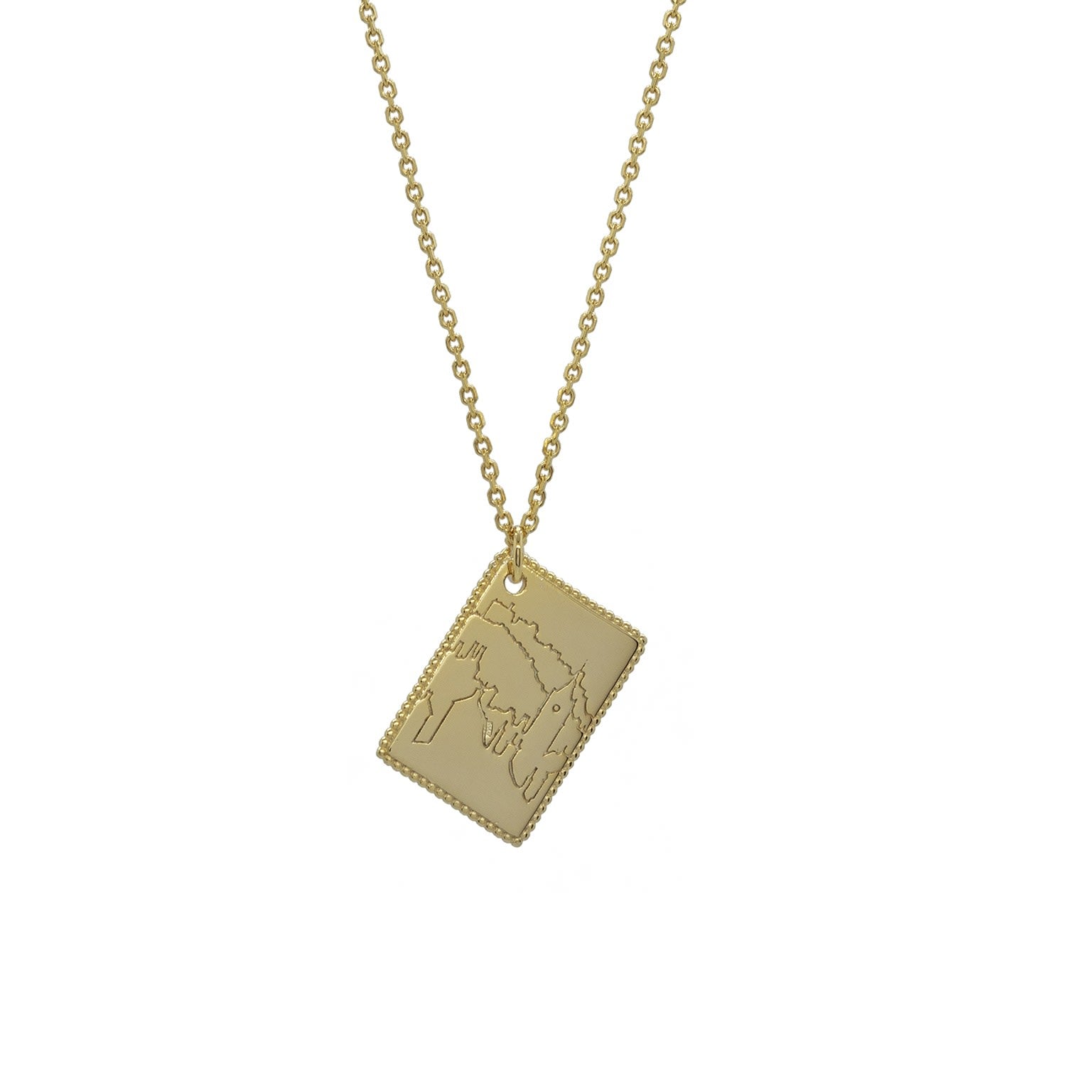18K Gold Vermeil 'From Edinburgh With Love' Postcard Necklace