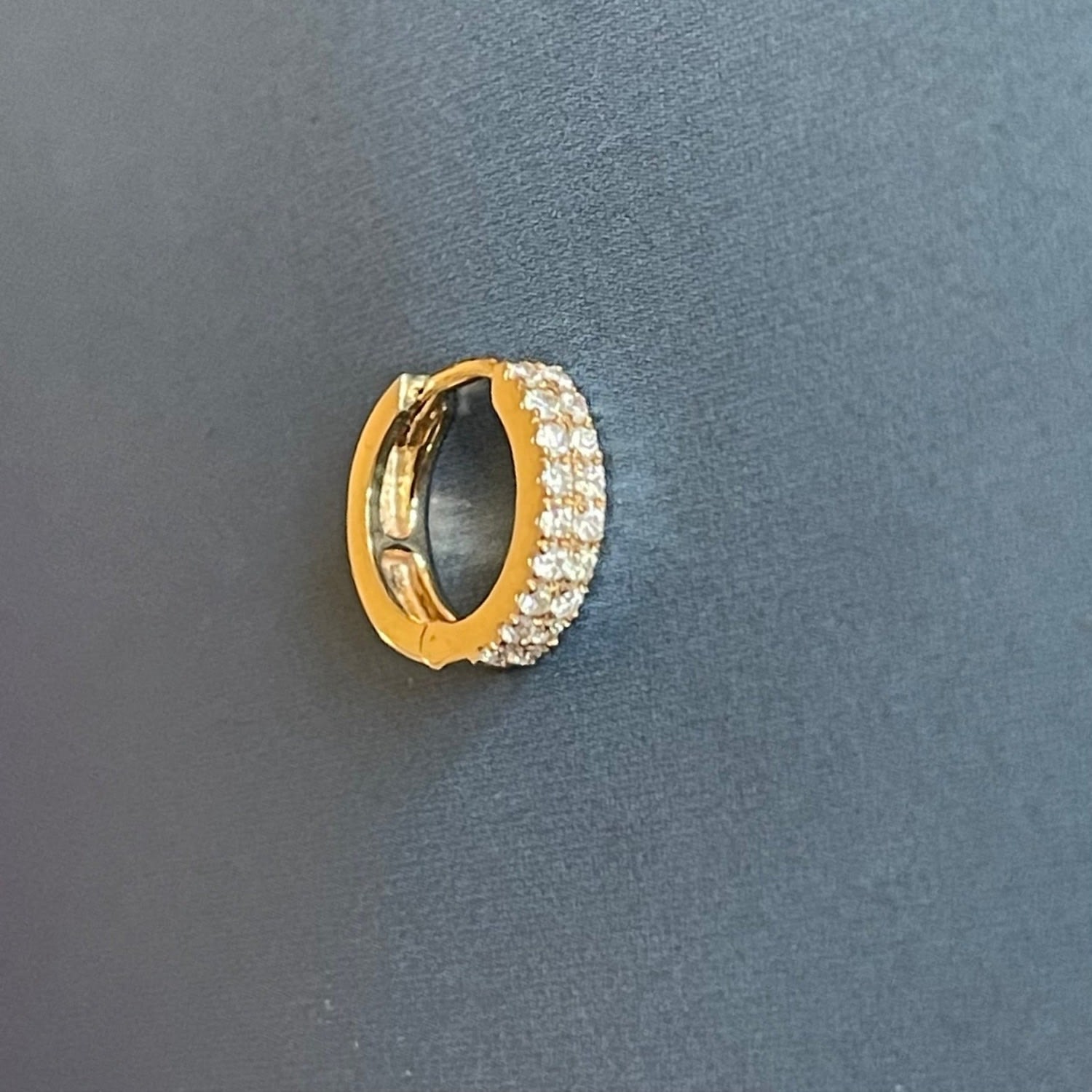 Diamond Cartilage Hoop Earring In Rose Gold Piercing Double Row