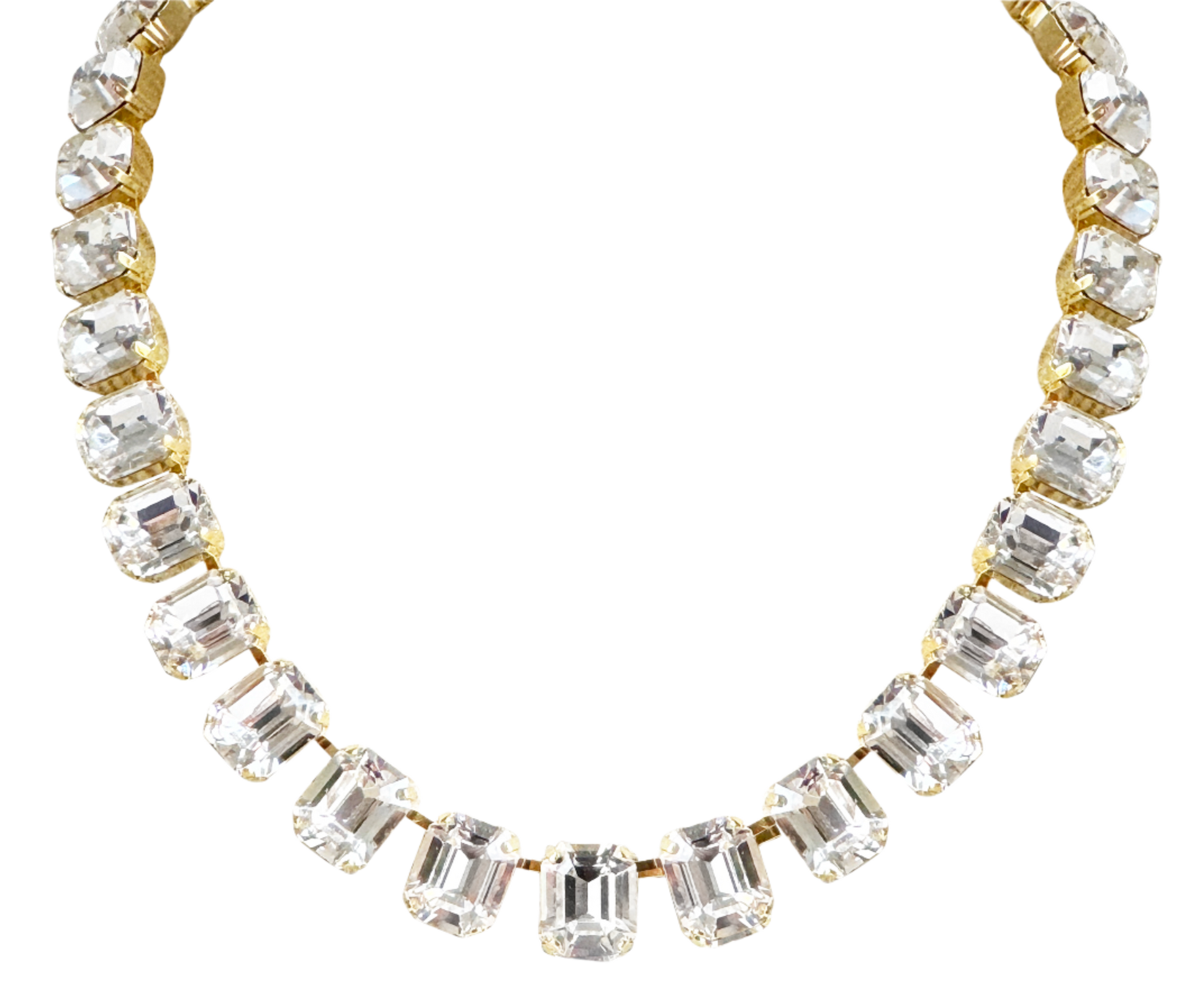 Diamond Crystal Square Cut Necklace