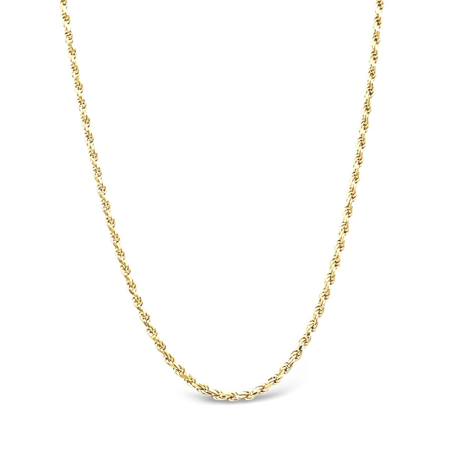 Diamond Cut Rope Chain Necklace - Gold