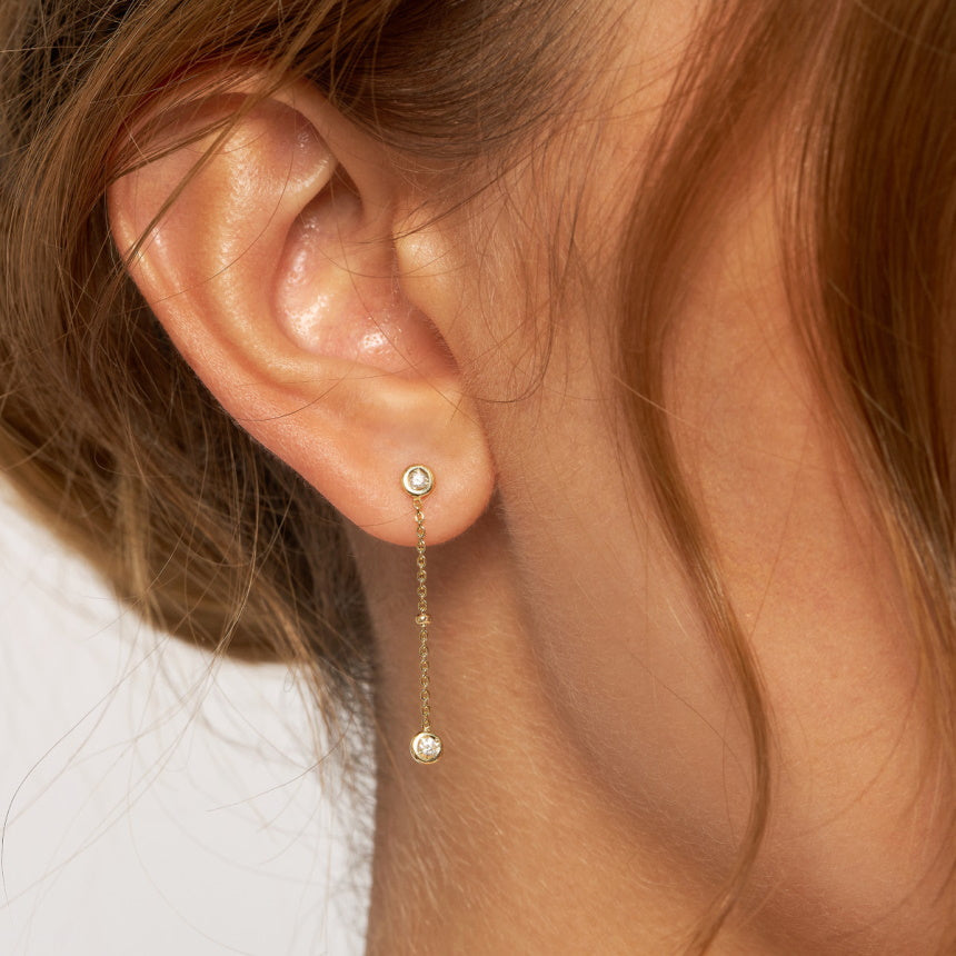 Simple Dangling Diamond Earrings