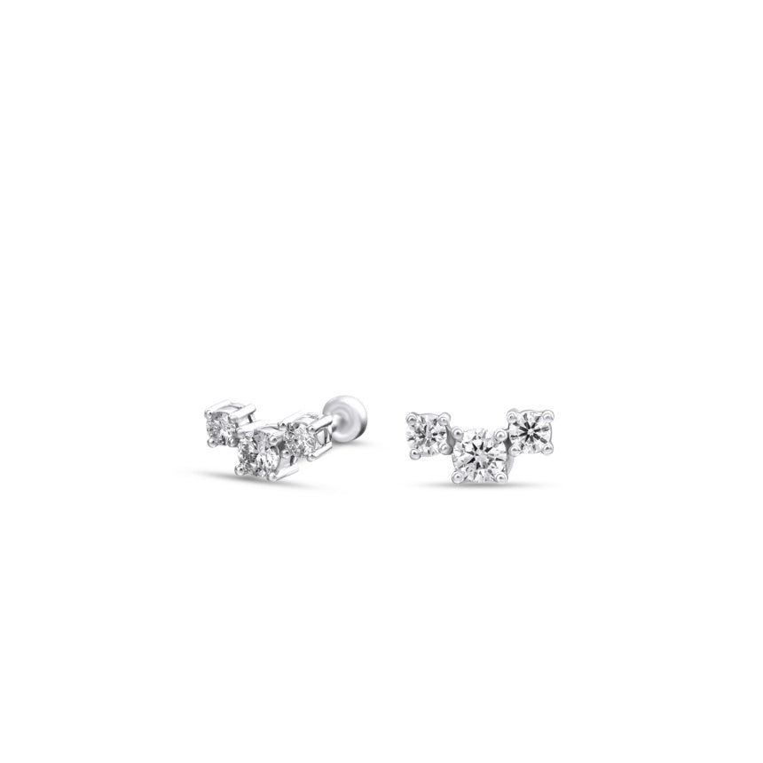 Diamond Flat Back Cartilage Earring