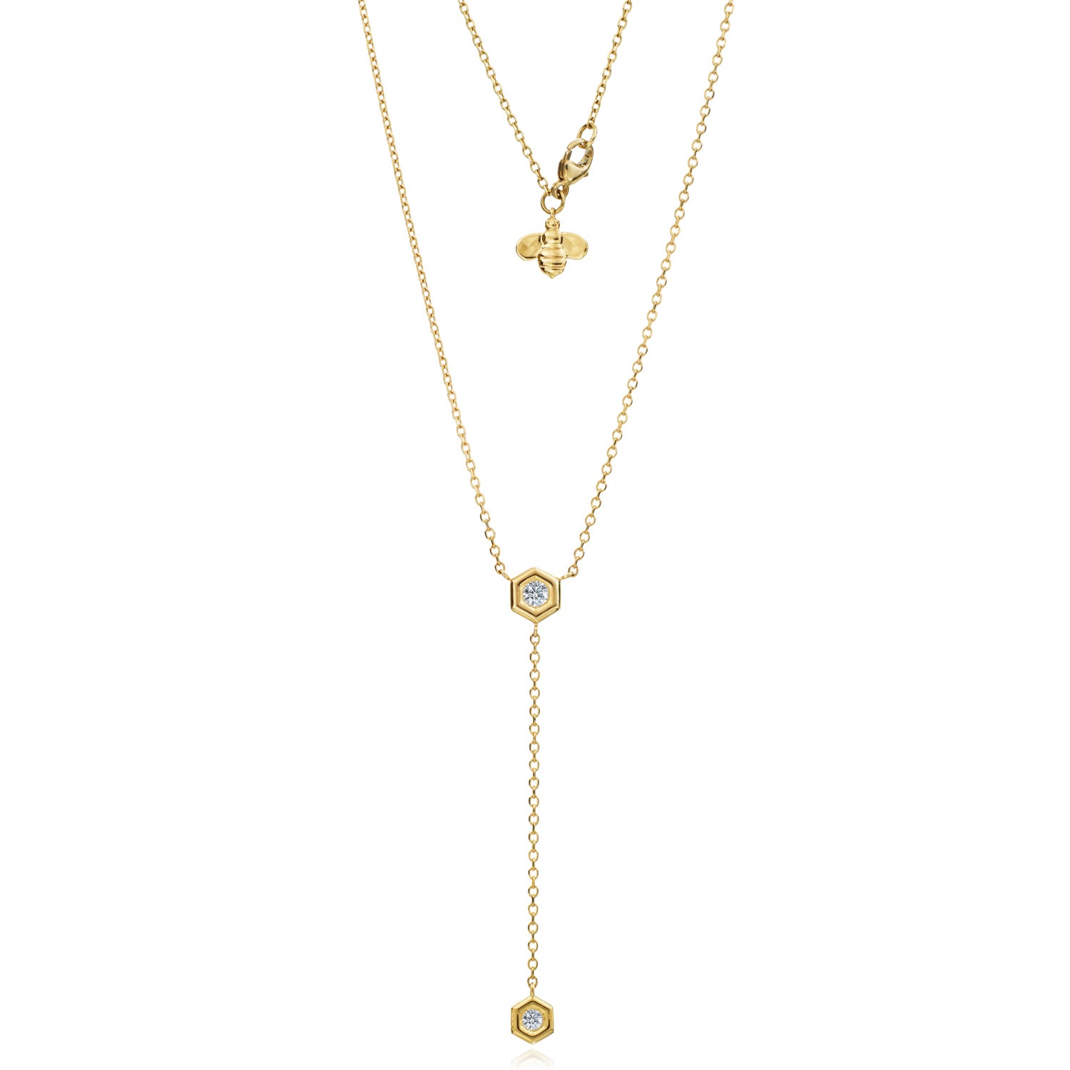 Diamond Honeycomb Y Necklace
