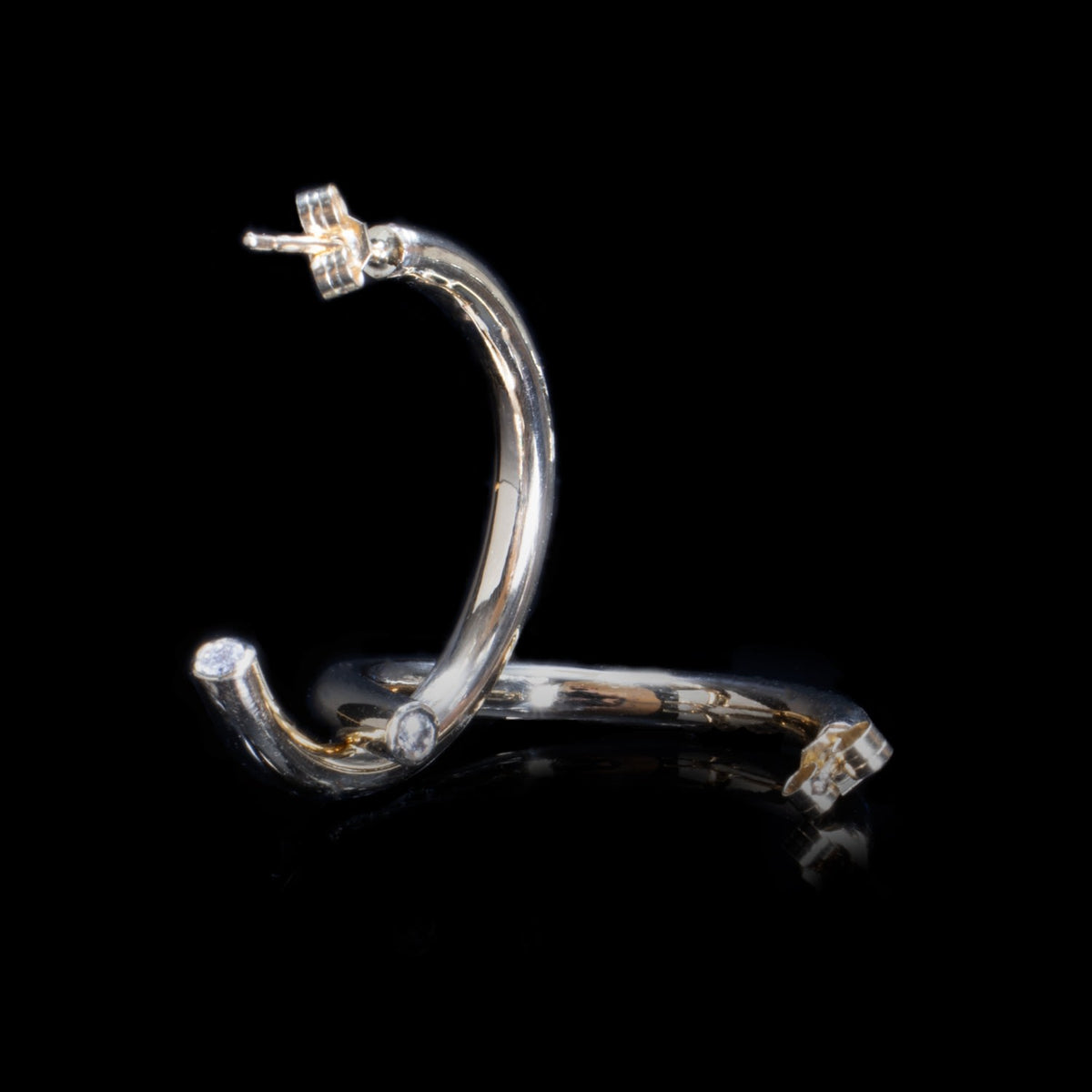 Diamond Hoop Earrings In Gold