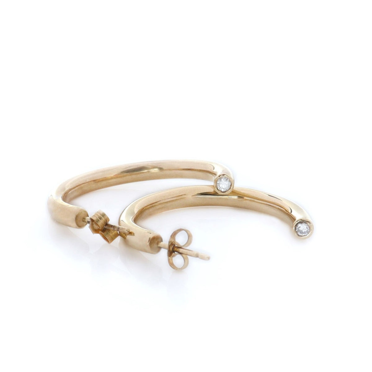 Diamond Hoop Earrings In Gold