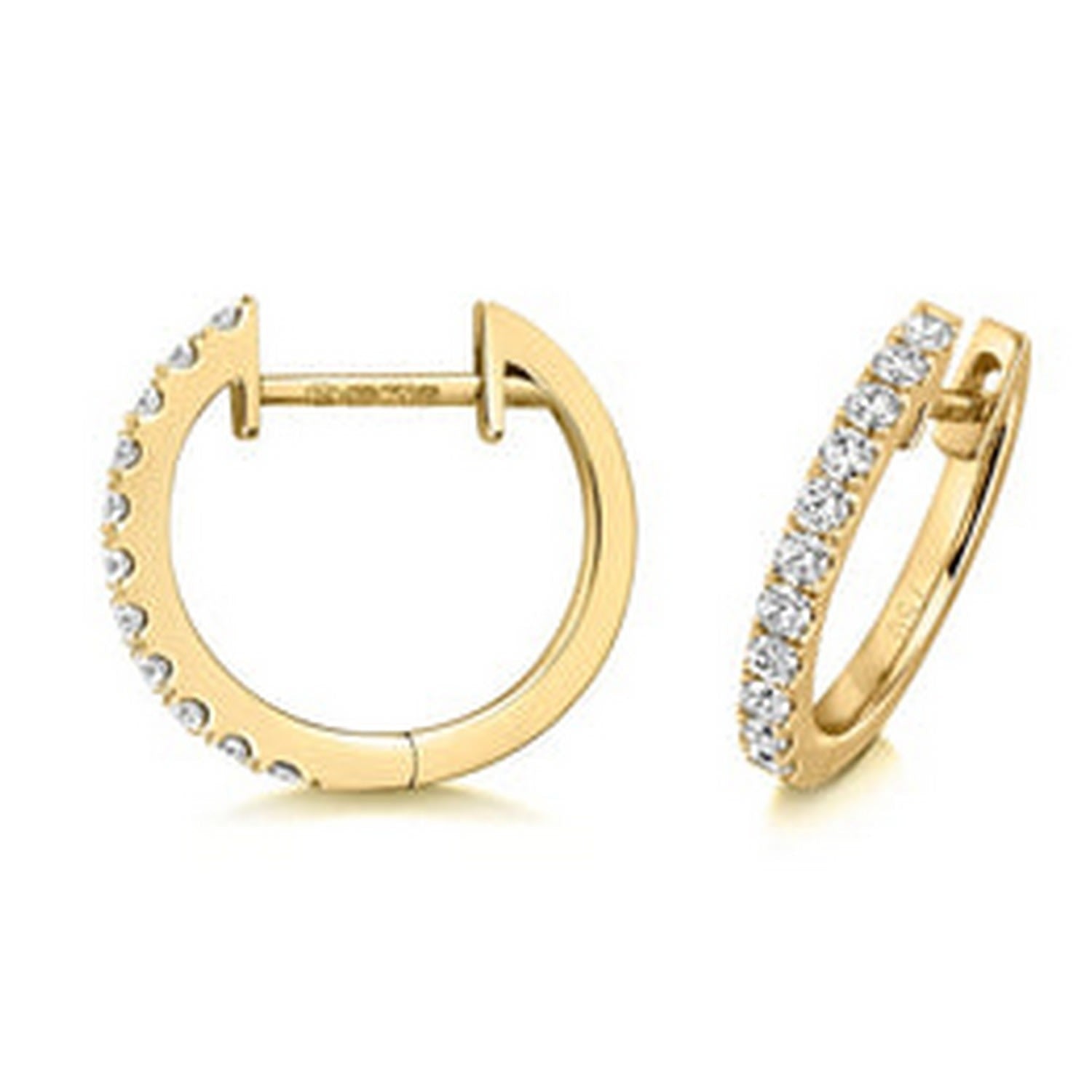 Diamond Hoops In Gold