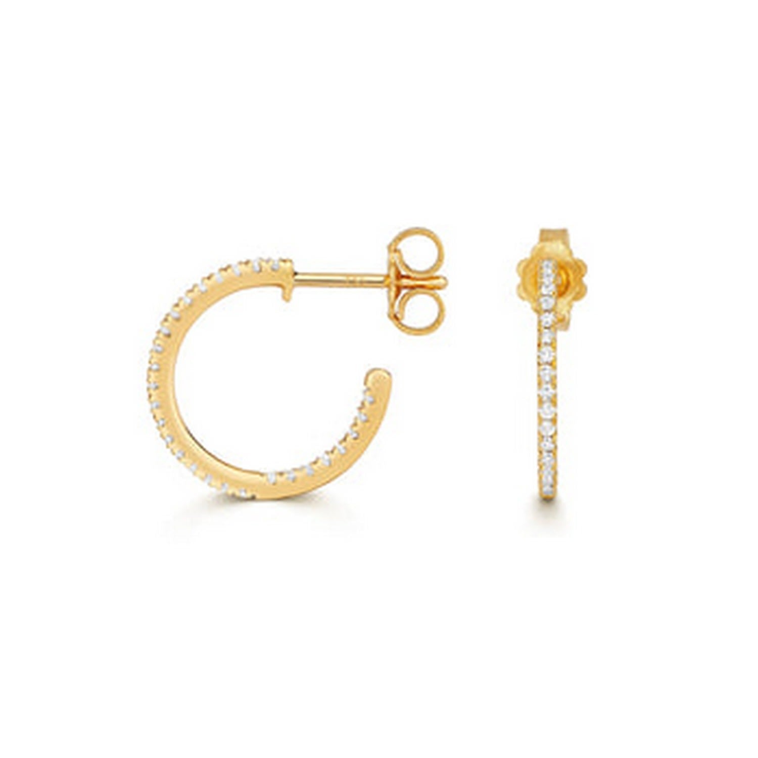 Diamond Hoops In Gold - Diamonds Hoops
