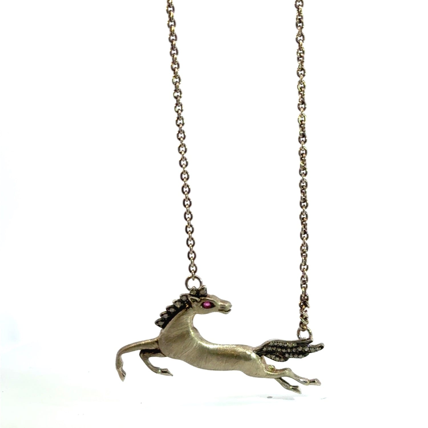 Diamond Horse Necklace