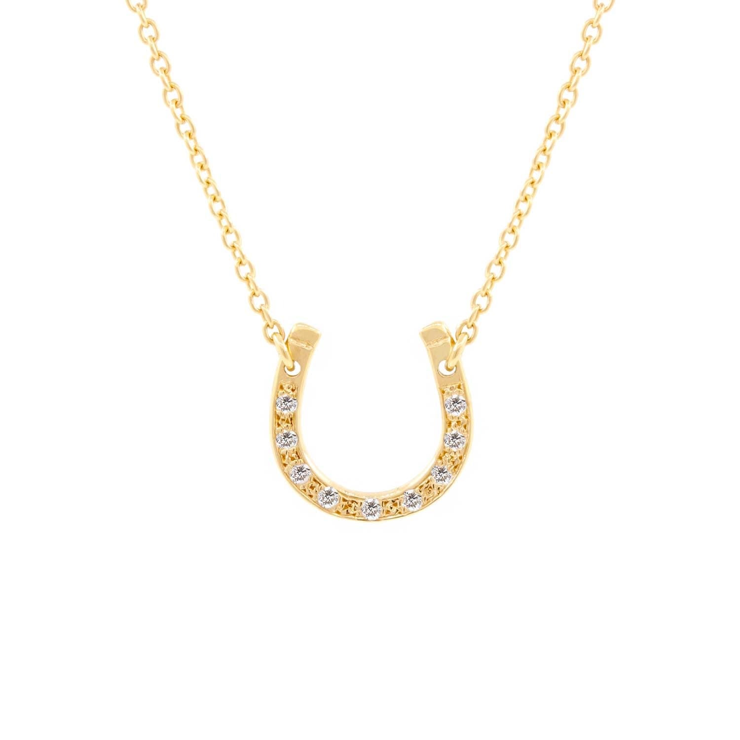 Lucky Diamond Horseshoe Necklace - Gold