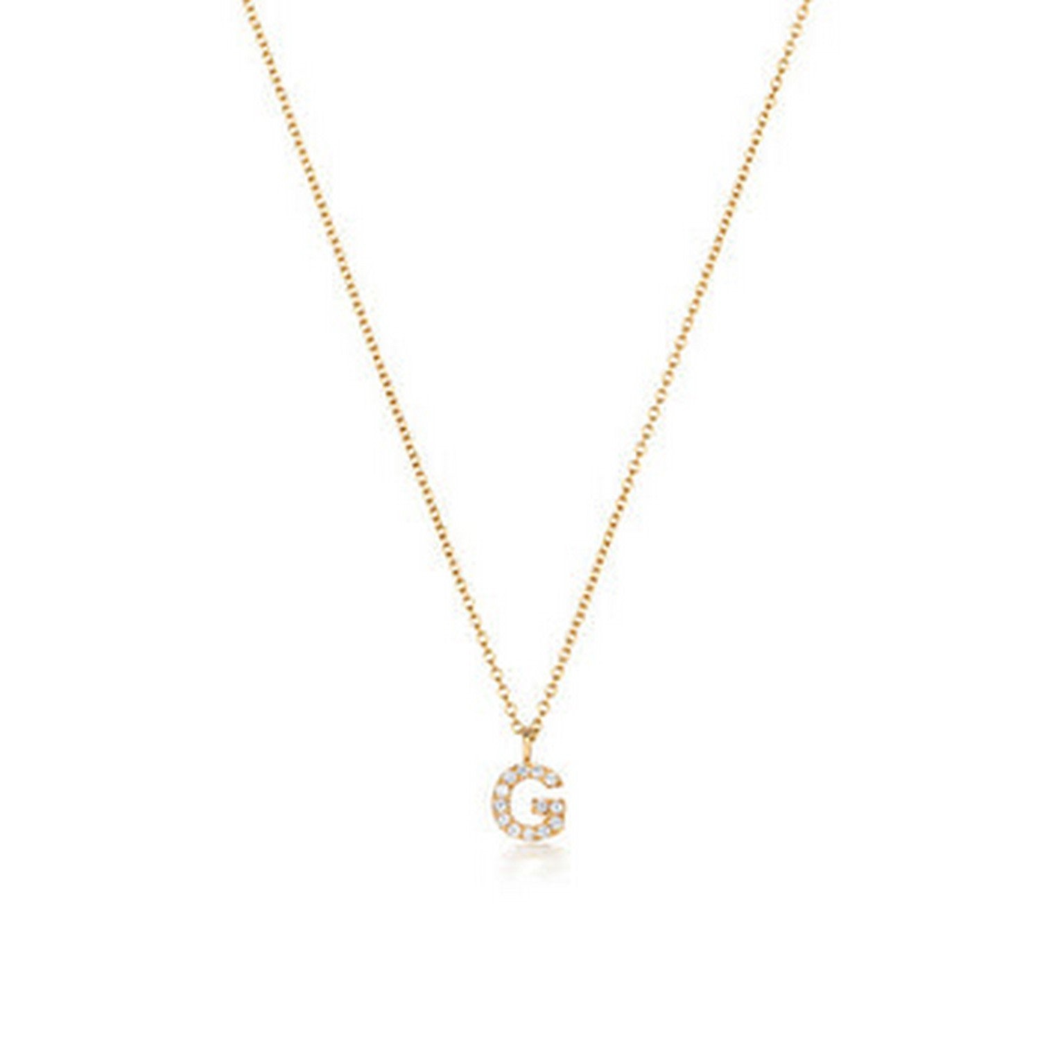Diamond Initial G Necklace In Gold