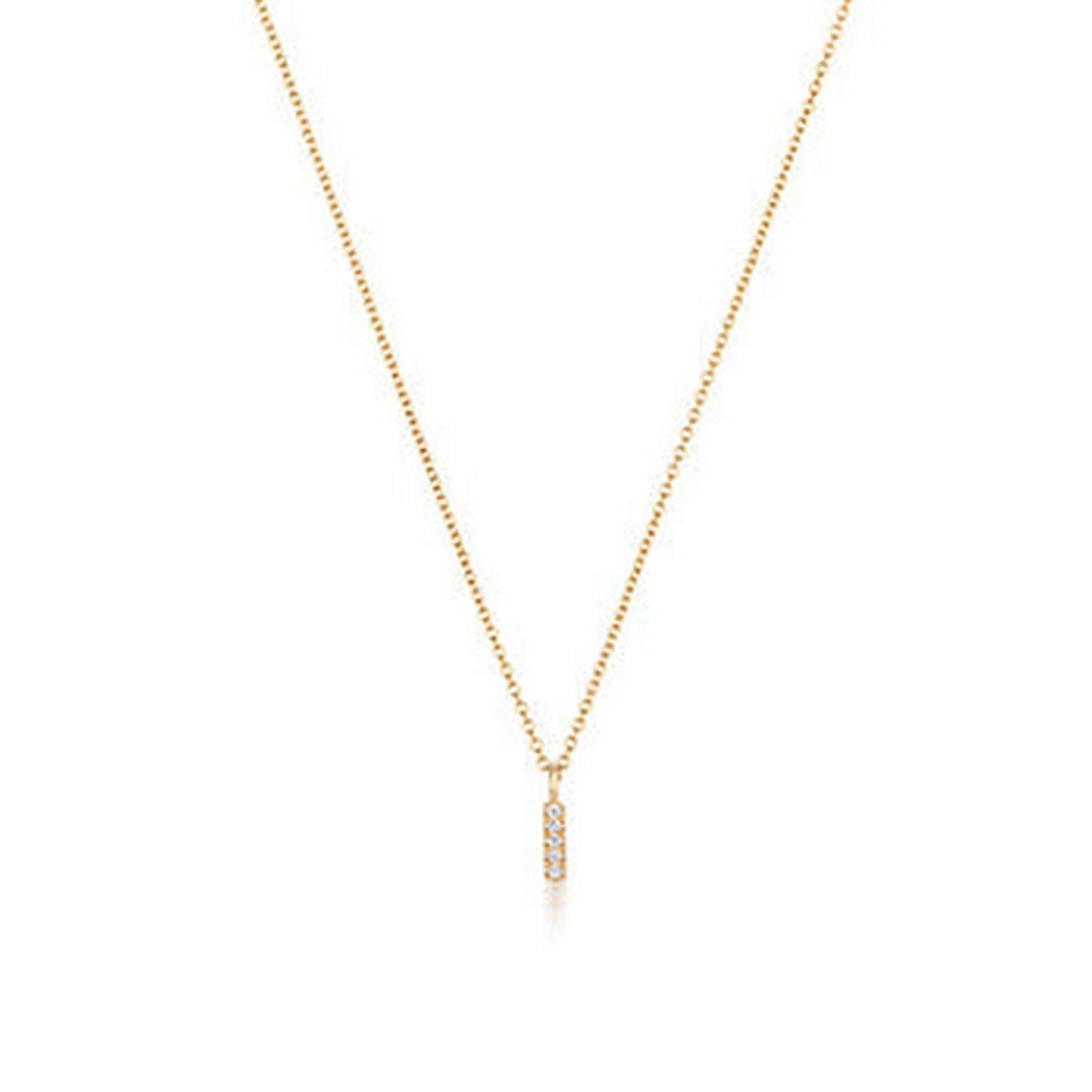Diamond Initial I Necklace In Gold