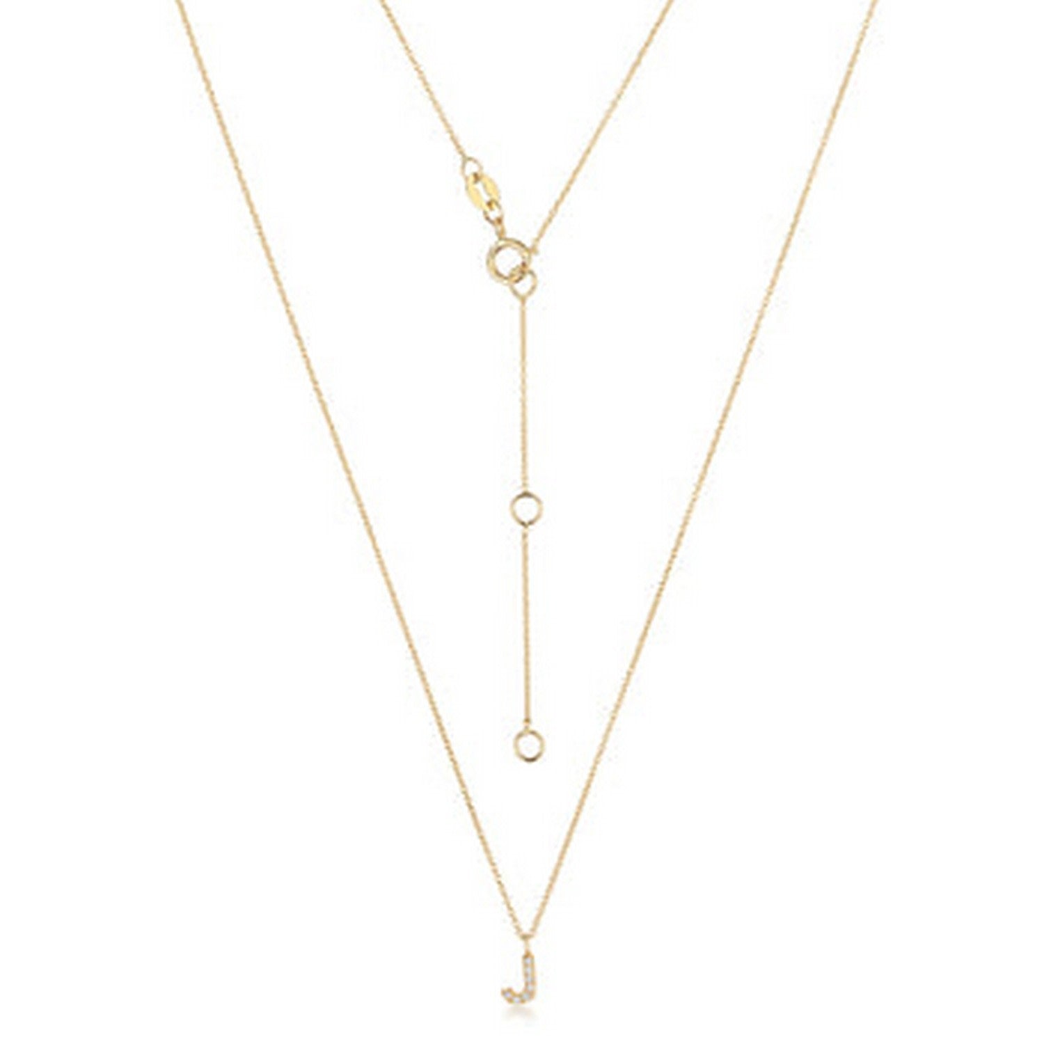 Diamond Initial J Necklace In Gold