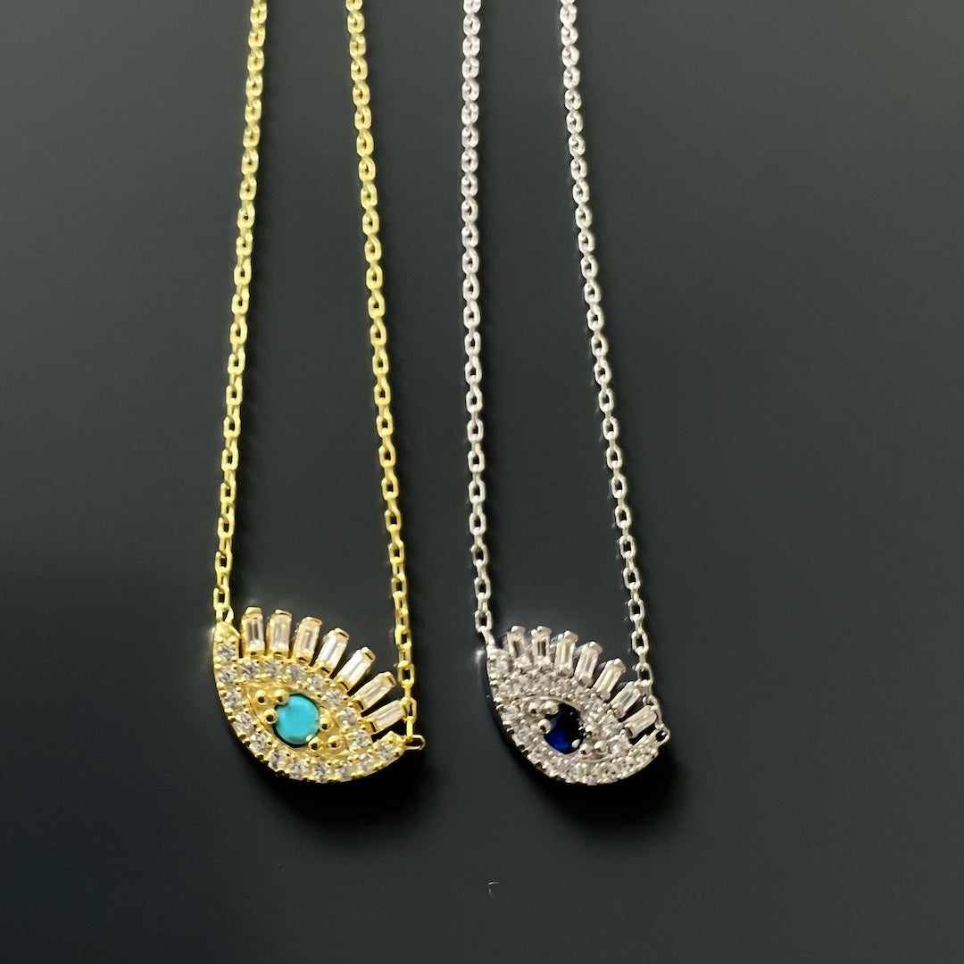 Diamond Long Lash Necklace - Gold