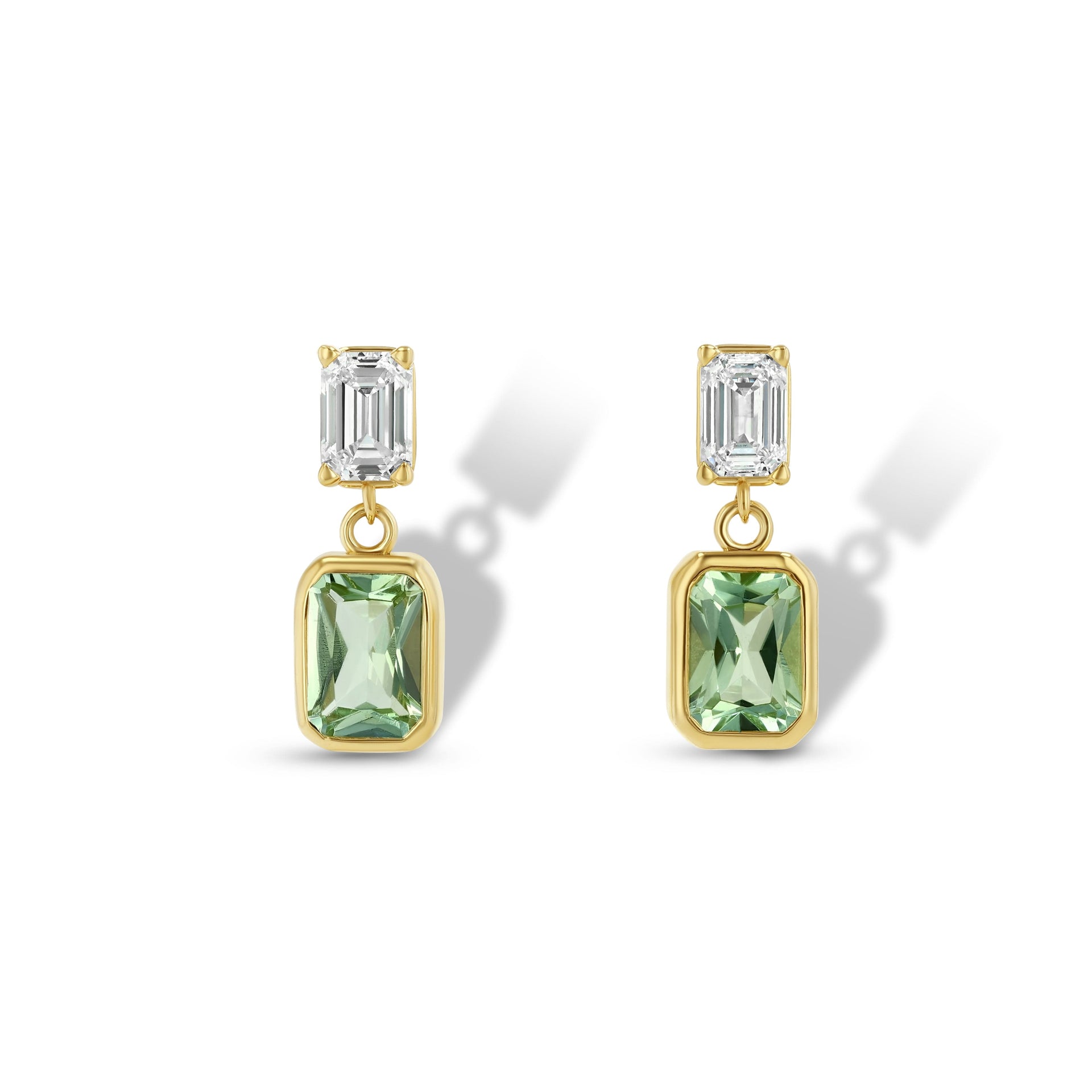 Diamond & Mint Tourmaline Earrings