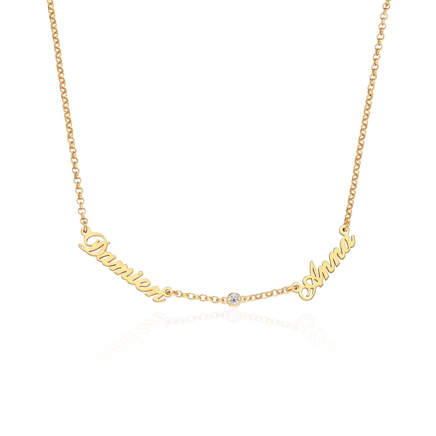 Heritage Multiple Name Necklace with Diamonds in Gold Plating