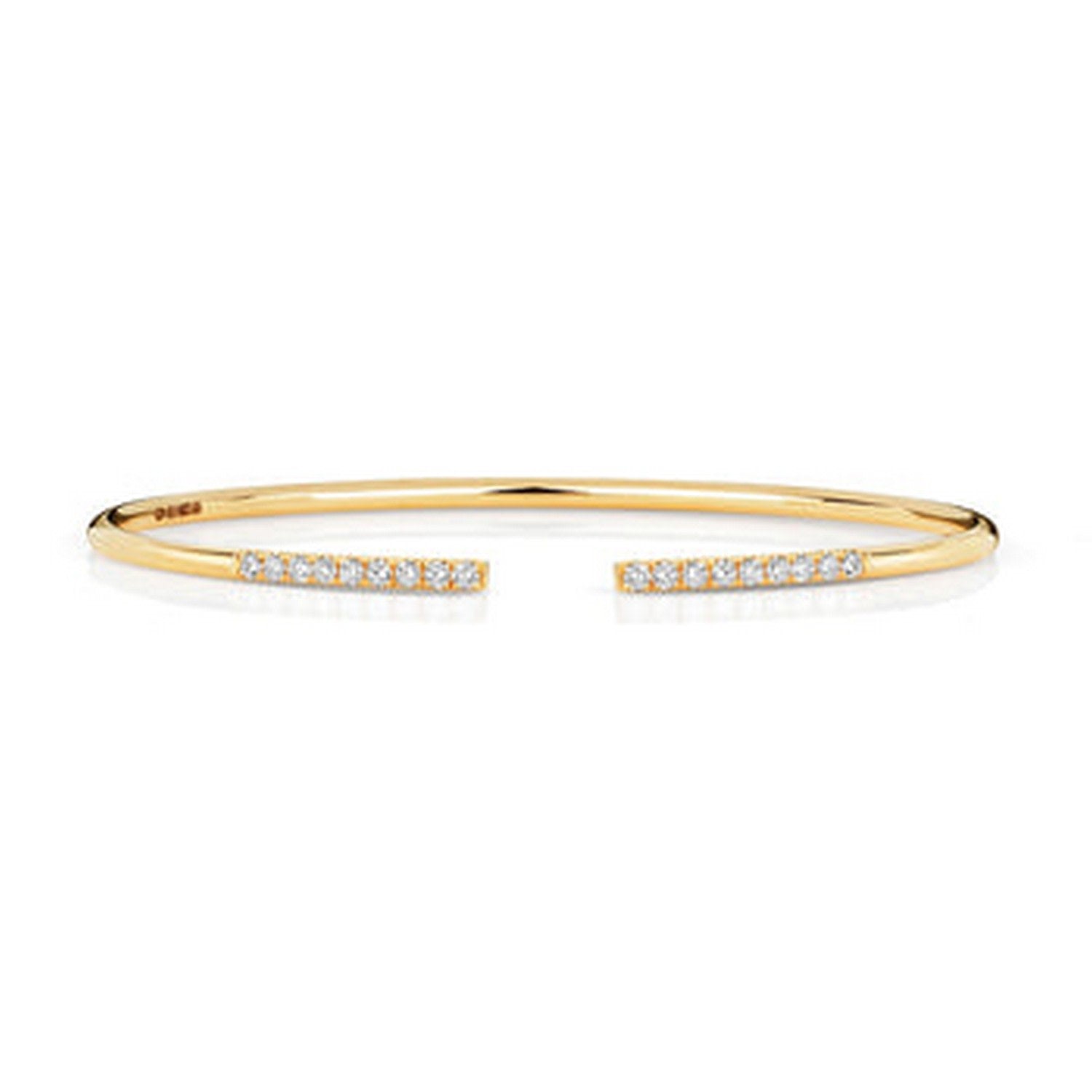 Diamond Open Bangle In 18Ct Yellow Gold Stackable
