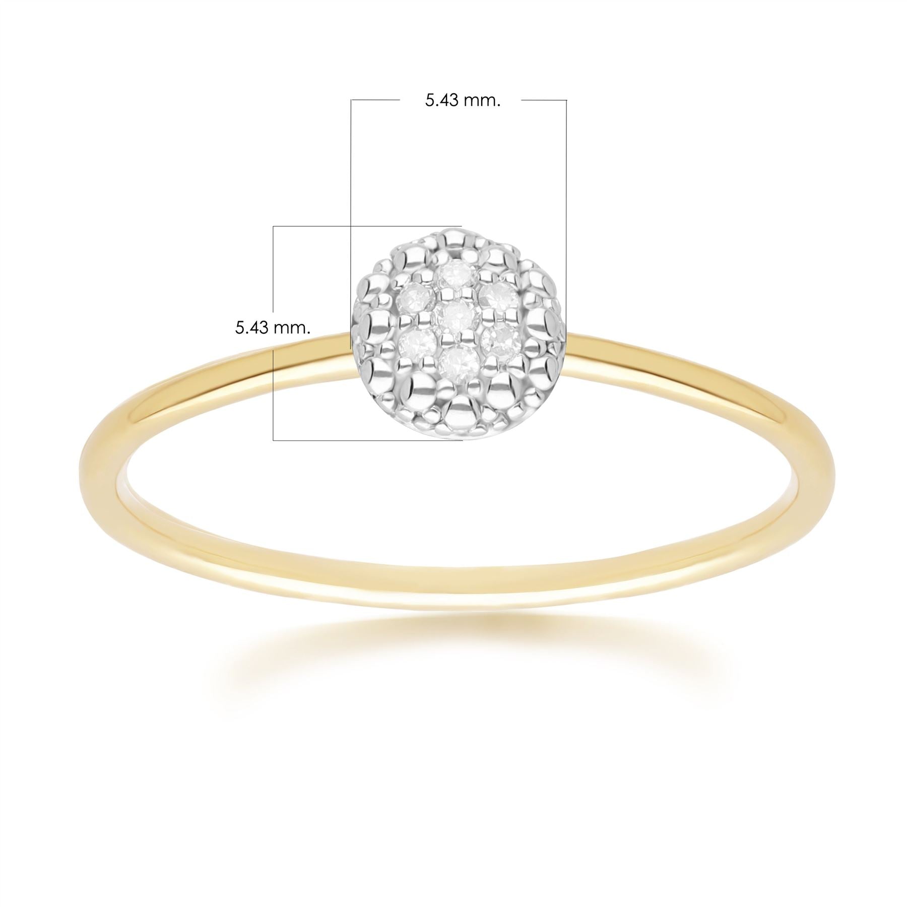 Diamond Pave Round Ring In Yellow Gold