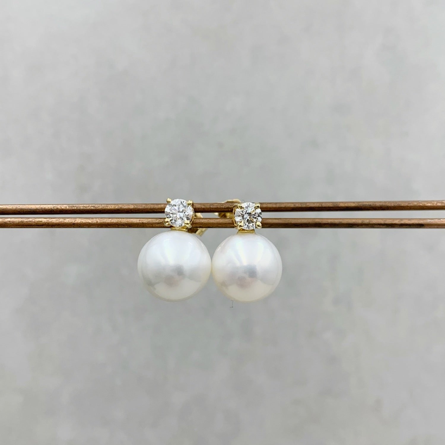 Diamond Pearl Earrings