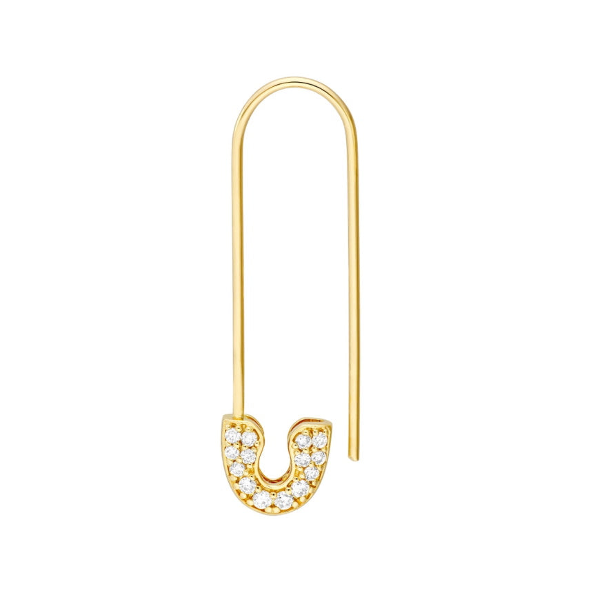 Safety Pin Diamond Earrings