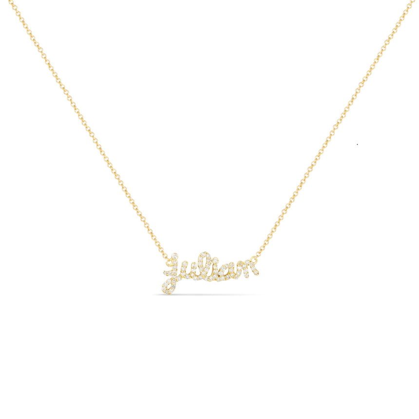 Diamond Script Name Necklace