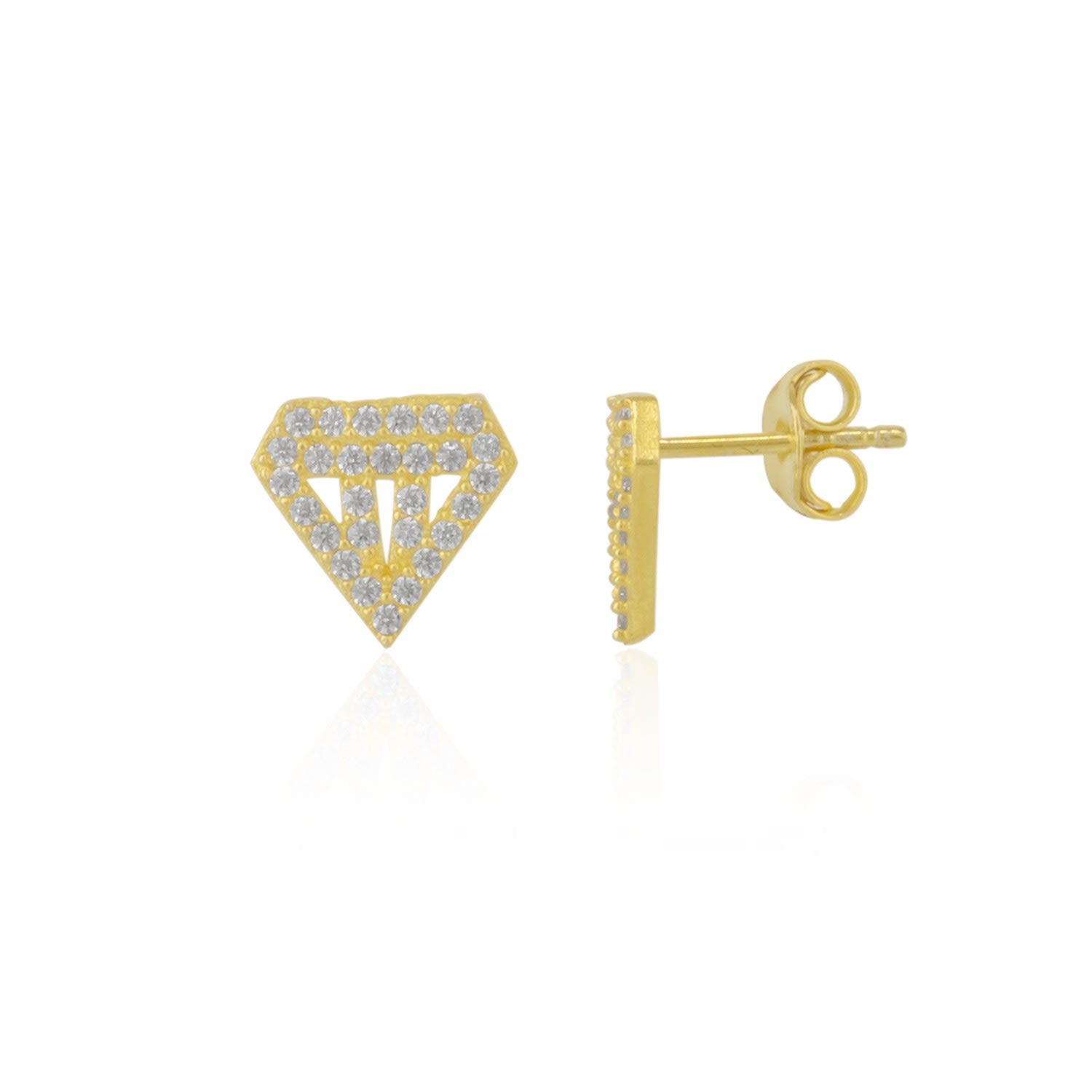 Diamond Shape Sterling Silver Stud Earring