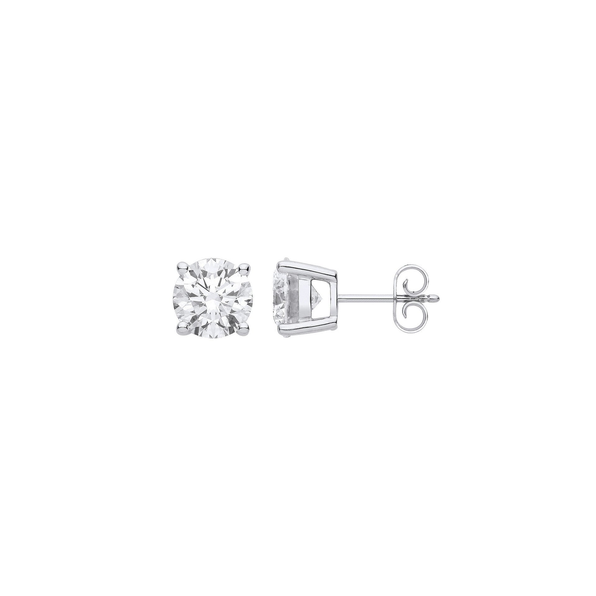 Diamond Solitaire Stud Earring In 18Ct Solid Gold