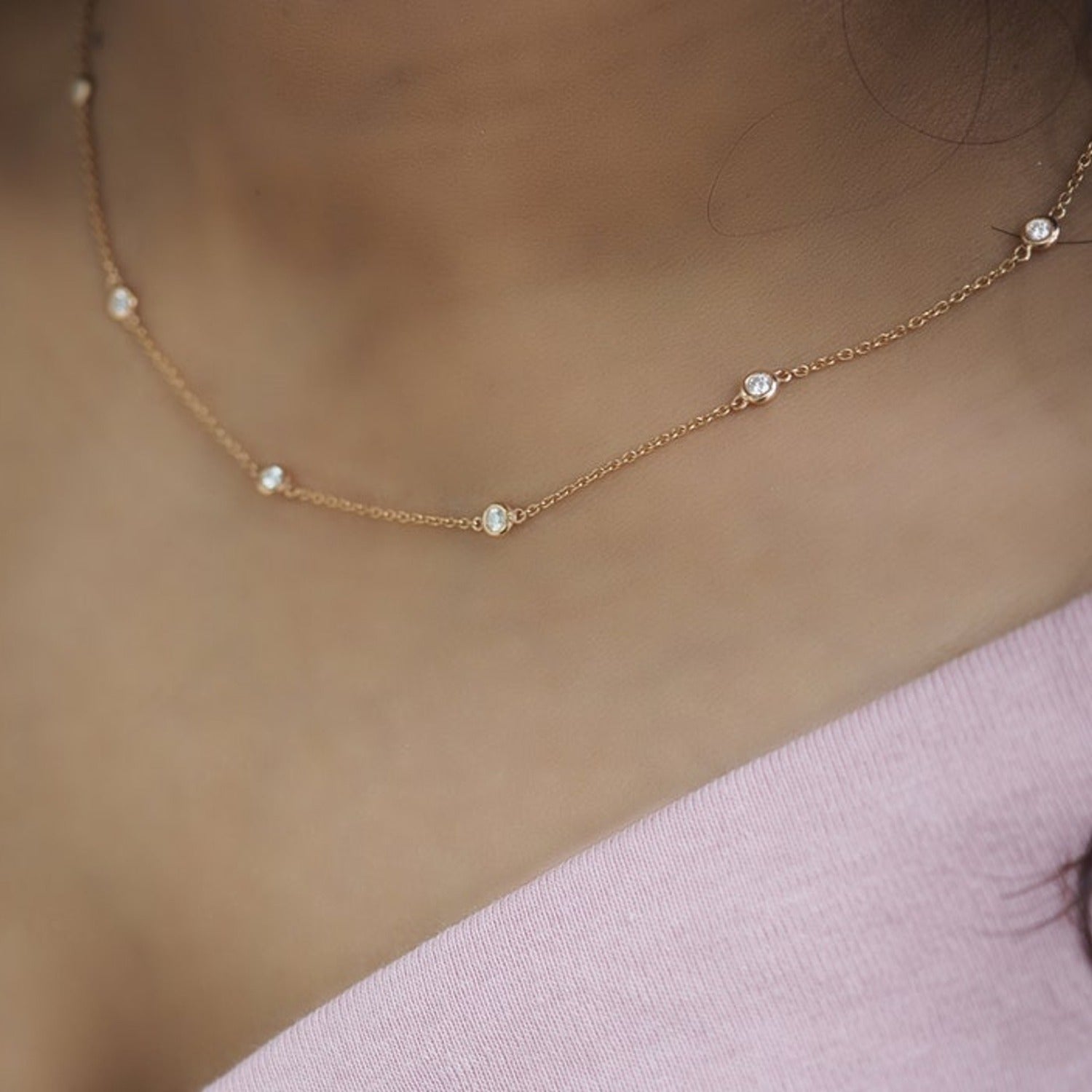 Diamond Station Necklace