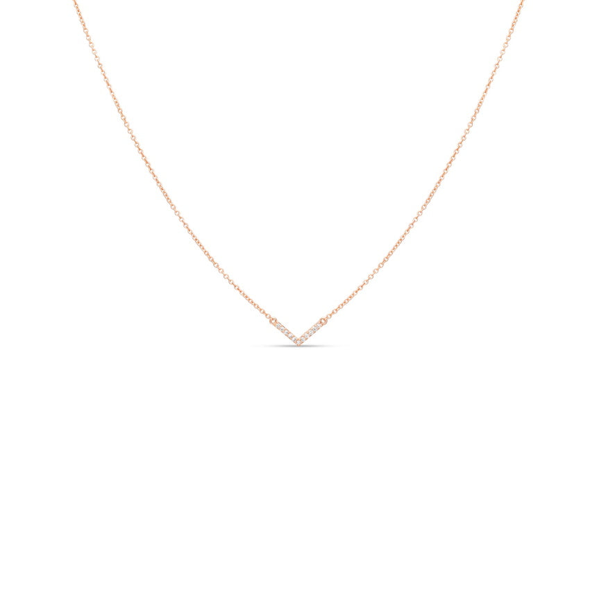 Gold V Shaped Diamond Necklace