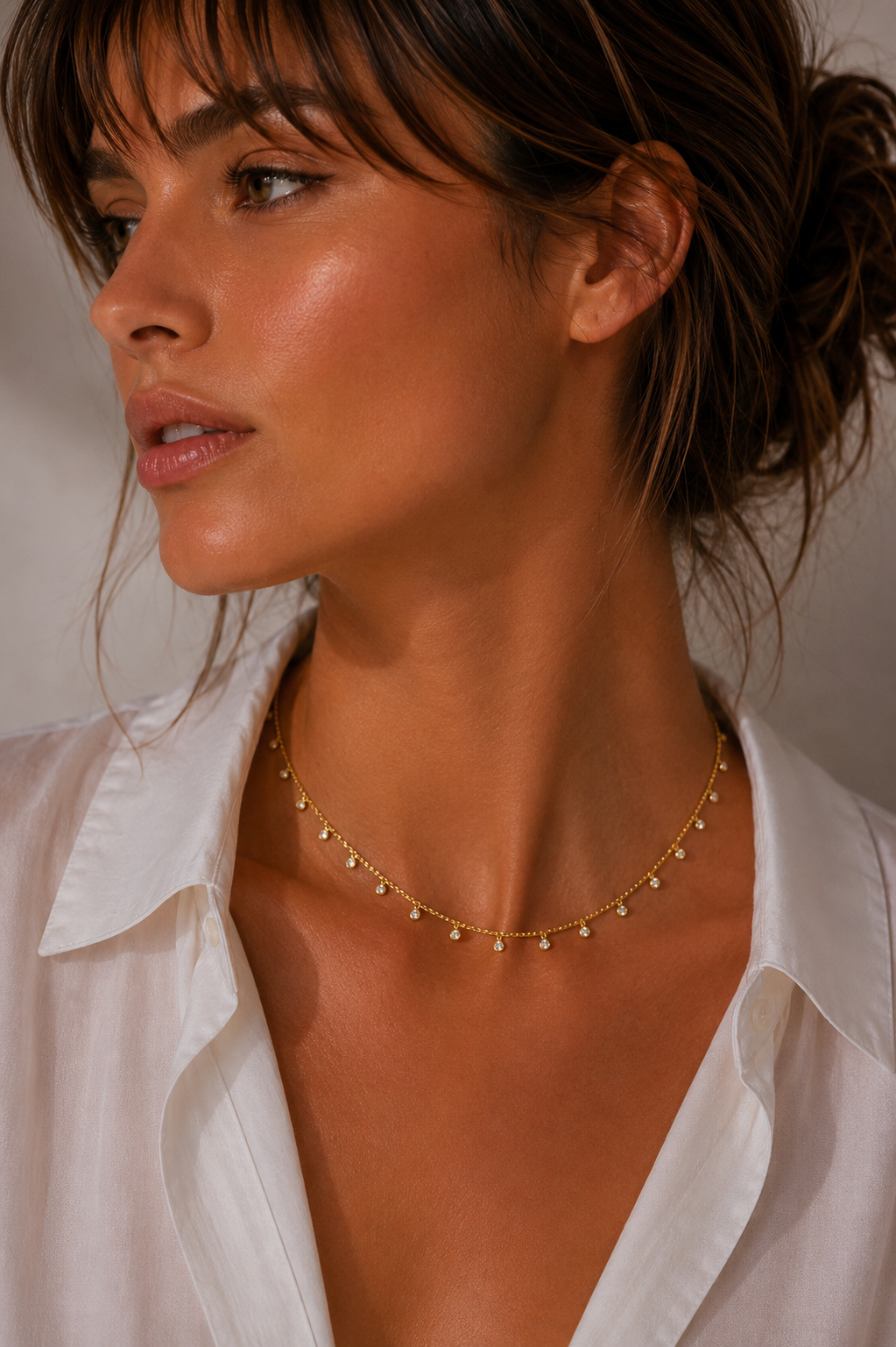 Aurora 9 Diamond Droplet Necklace