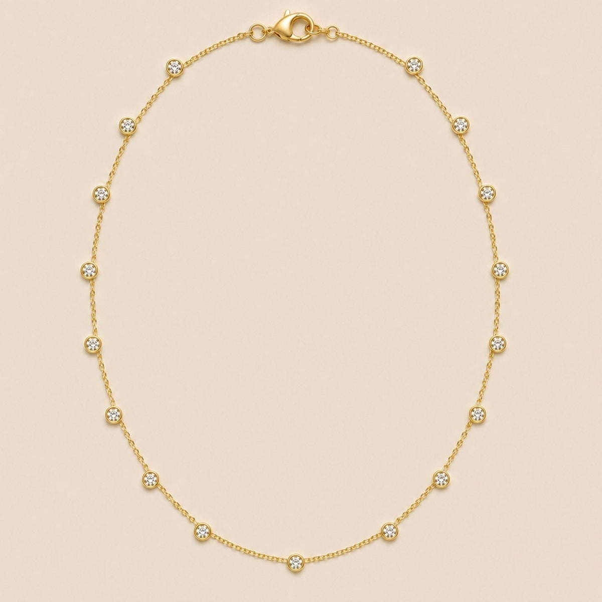 Aurora 4mm Inch Diamonds Station Necklace