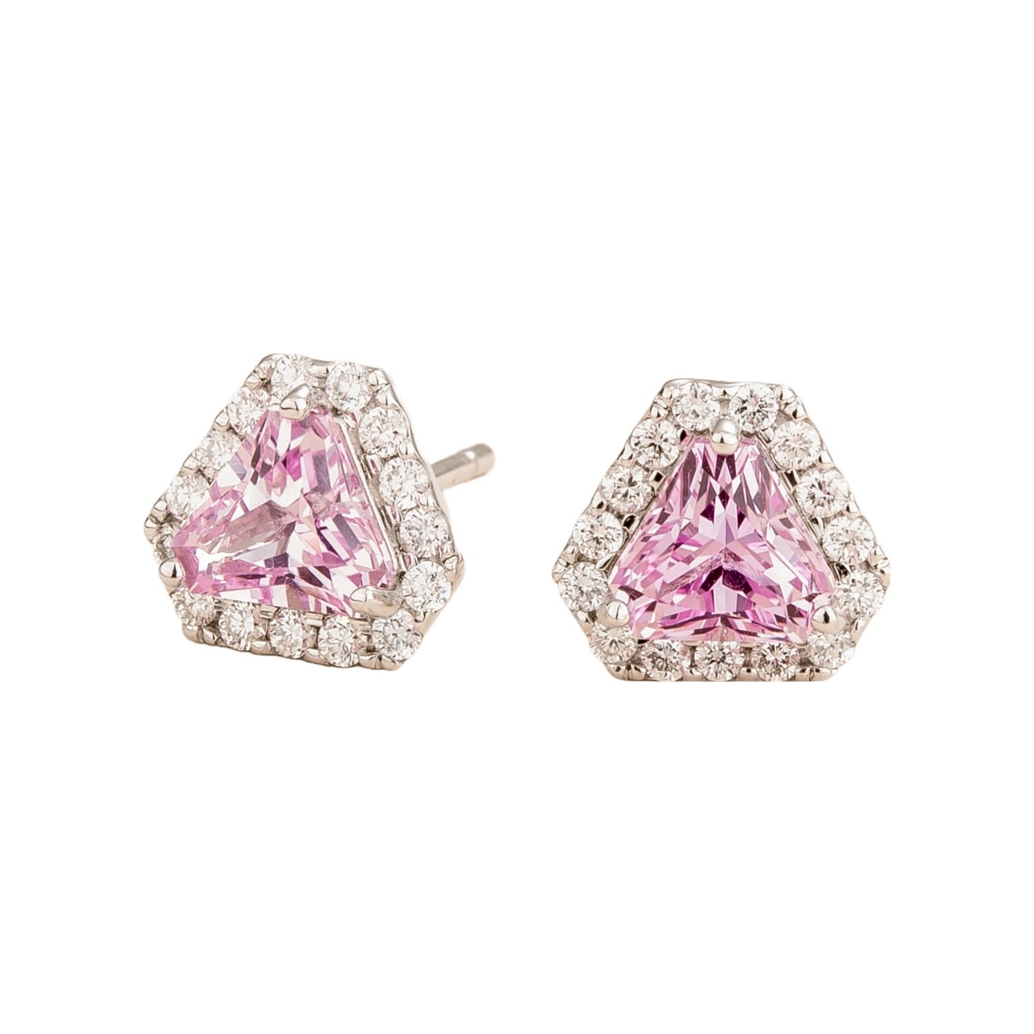 Diana White Gold Earrings Pink Sapphire & Diamonds